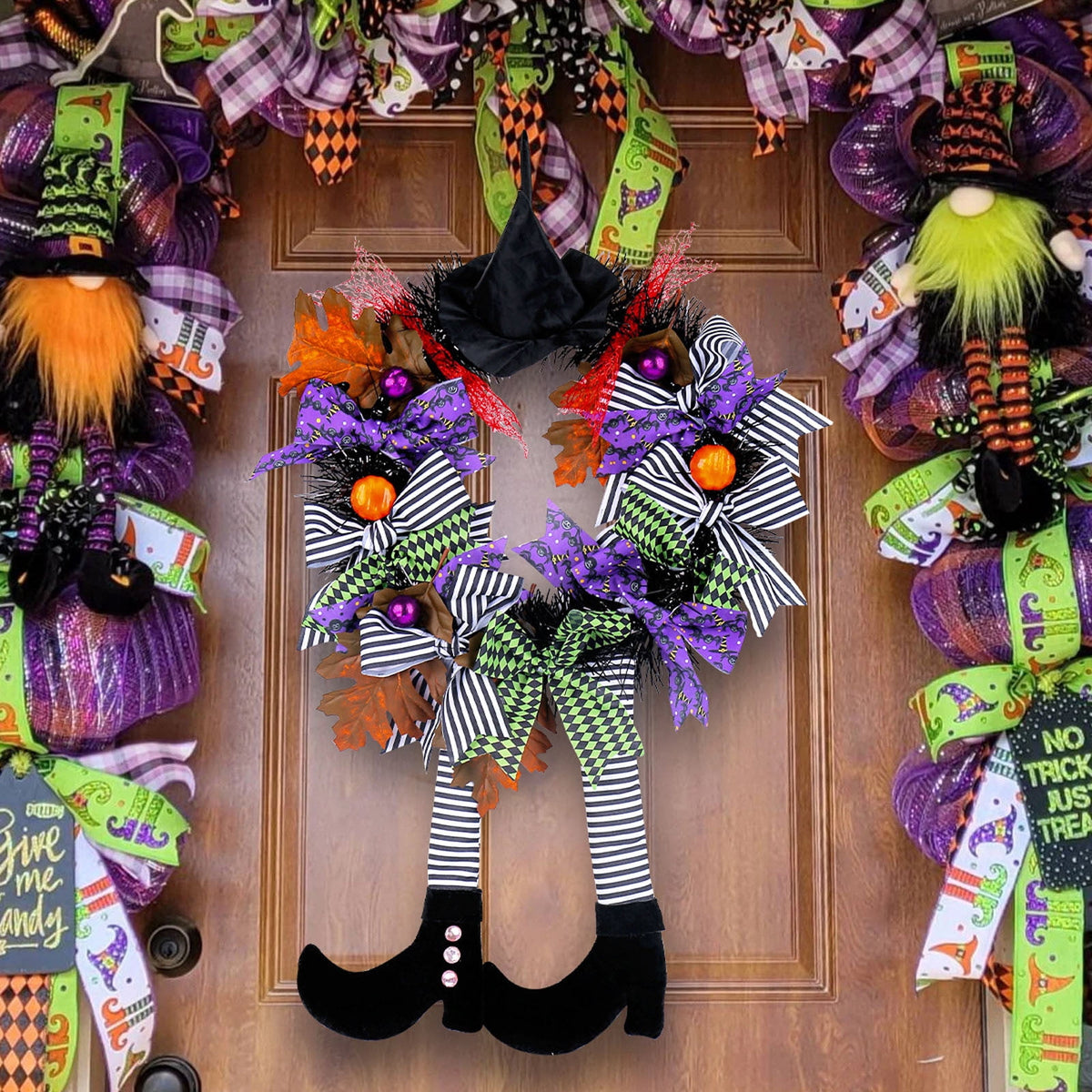 Hotyverty Halloween Wreath for Front Door, 13.77 Inch, Skull With Black Bow Wreath Halloween Decorations For Covered Outdoor Door & Farmhouse Gothic Home Ornament