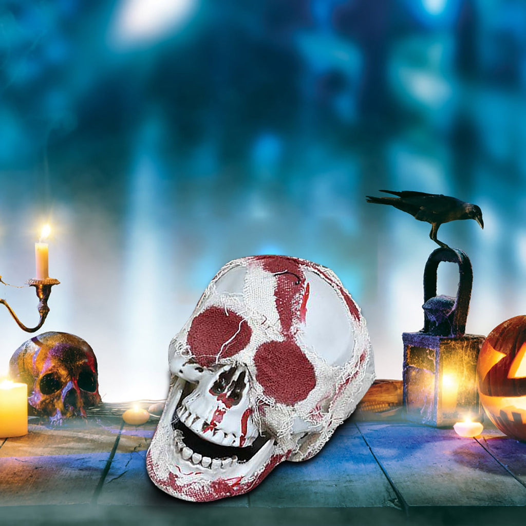 Darzheoy Halloween Skulls Halloween Skeletons Realistic Fake Simulation Human Skull Head Model Halloween Prop Realistic Mini Skeleton Spooky Halloween Decoration