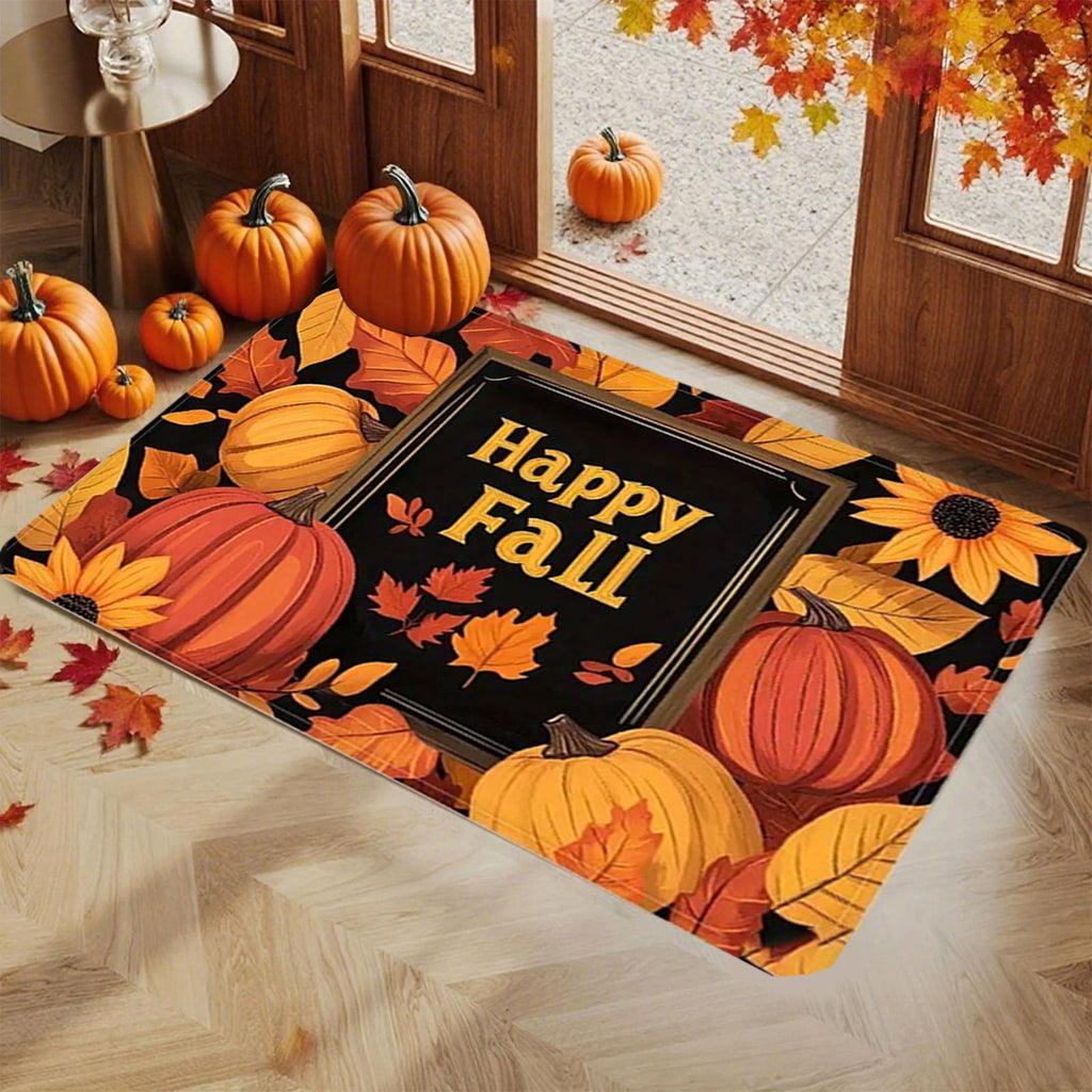 Non-Slip Fall Doormat - Absorbent Entrance Rug Waterproof Porch Mat Skid-Resistant Floor Protector Seasonal Home Decor Gift Idea(A)