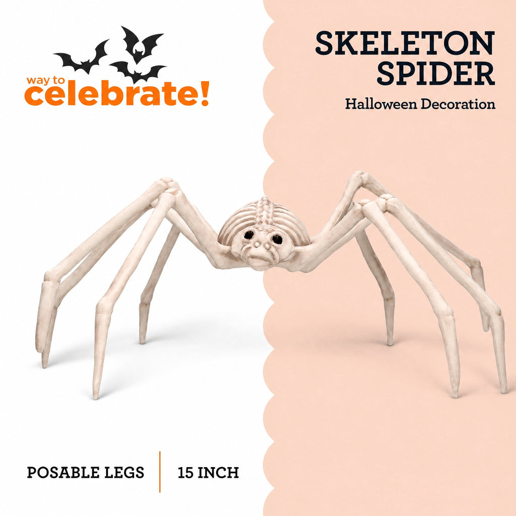Faux Skeleton Spider Decoration, 5.3", Halloween by Way To Celebrate