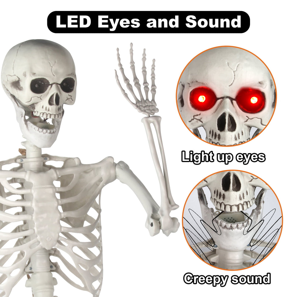 Gamexcel Scary Props Decoration, with Bag, Halloween Skeleton Bones Skull, Life Size, for Graveyard Scene Haunted Houses, 35 Pieces