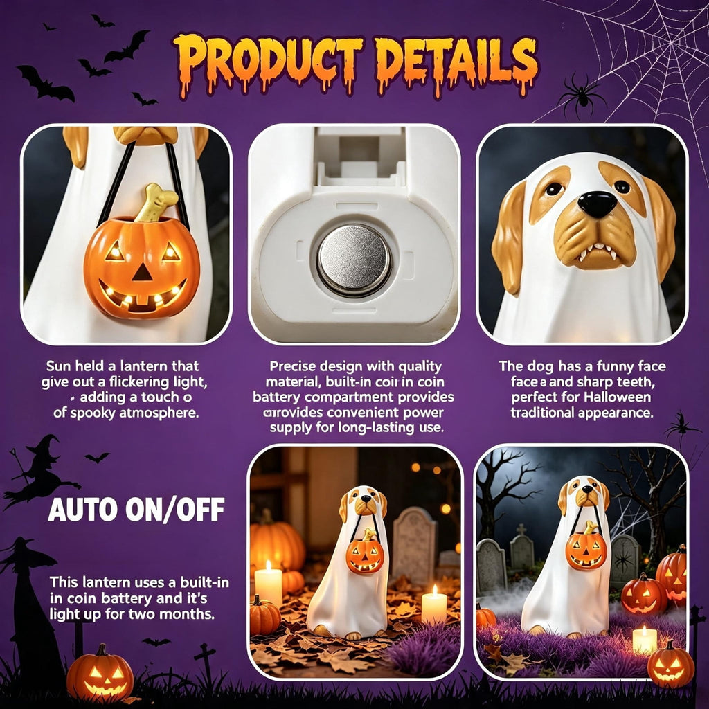 JHRGJIO Halloween Dog Blow Ghost decor, with Lit LED Halloween Decoration Indoor, Fall Decor Inflatable Spooky Figure for Yard Lawn Porch Garden Display