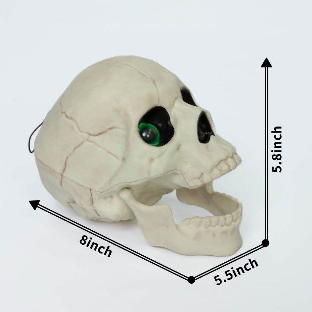 Seasons 5.8" Skull Skeleton Halloween Decoration Crazy Bonez Skeleton Line Sound and Light