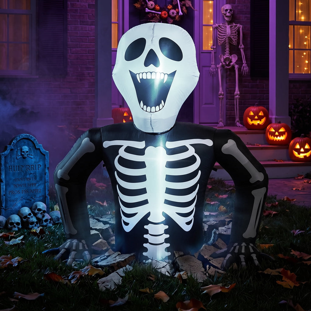 Ktaxon 6' Halloween Inflatables Skeleton Outdoor Halloween Decoration Emerging Large Skeleton