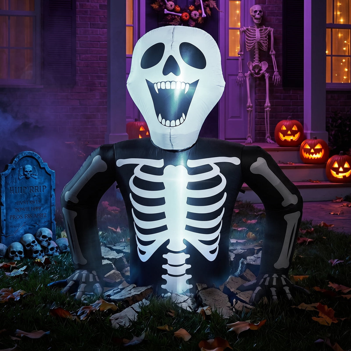 Ktaxon 6' Halloween Inflatables Skeleton Outdoor Halloween Decoration Emerging Large Skeleton