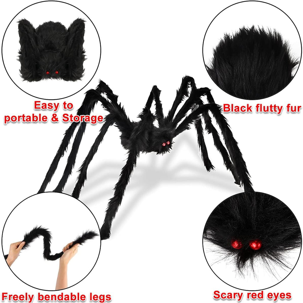 Ayieyill 79 In Giant Spider Halloween Decorations Outdoor, Scary Large Spider for Halloween Yard Decorations, Haunted House Props, 1pc