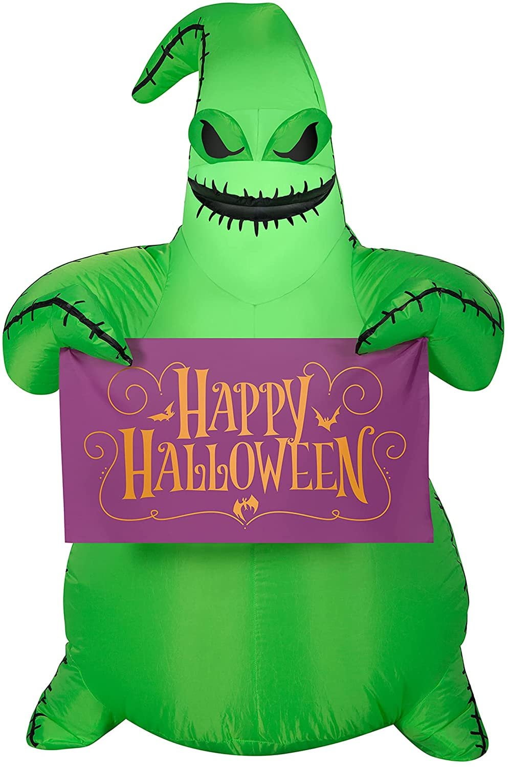 3 1/2' Gemmy Airblown Inflatable Halloween Nightmare Before Christmas Oogie Boogie Holding Banner