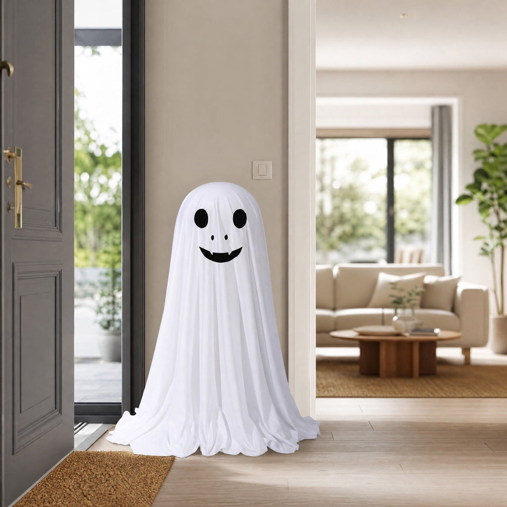 Aurorax Early Halloween Decorations Outdoor,Ghost Halloween Decoration 2 ft Realistic Waterproof Ghost Decor for Front Porch Yards Gardens Lawn Black
