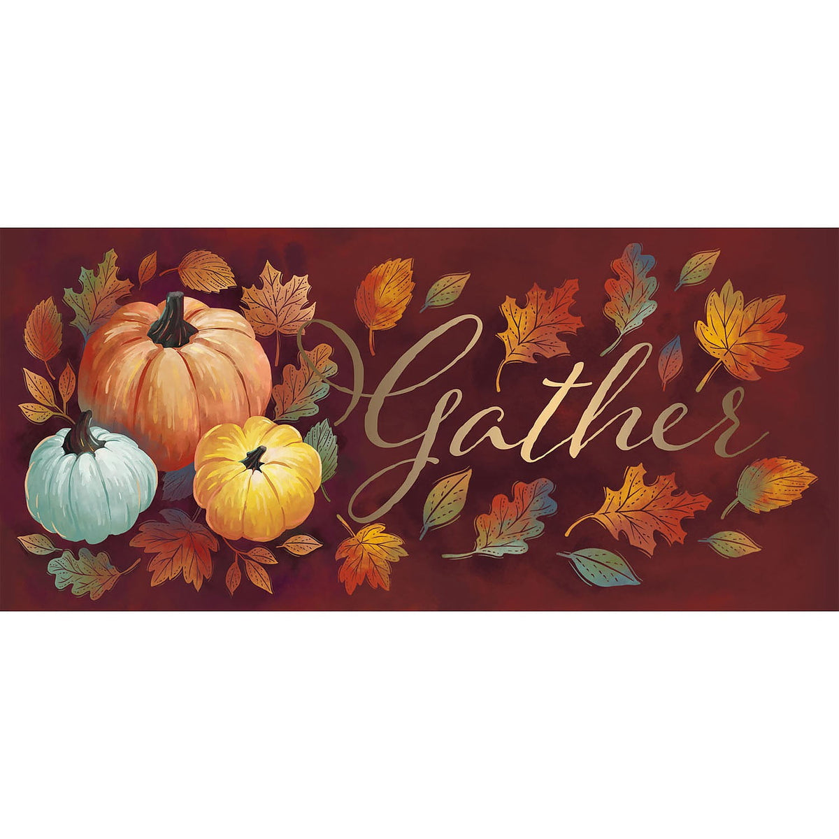Evergreen Indoor Outdoor Doormat Bundle Set of 5 - Frame and 4 Welcome Seasonal Inserts Halloween Christmas Thanksgiving