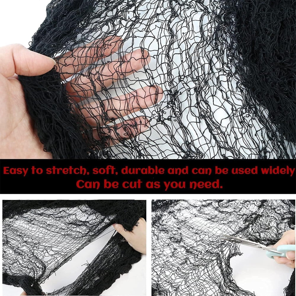 Sunshinehomely Halloween Creepy Cloth Decoration, Scary Halloween Gauze Cloth, 30x72 Inch Halloween Spooky Cloth for Indoor Outdoor Halloween Decorations