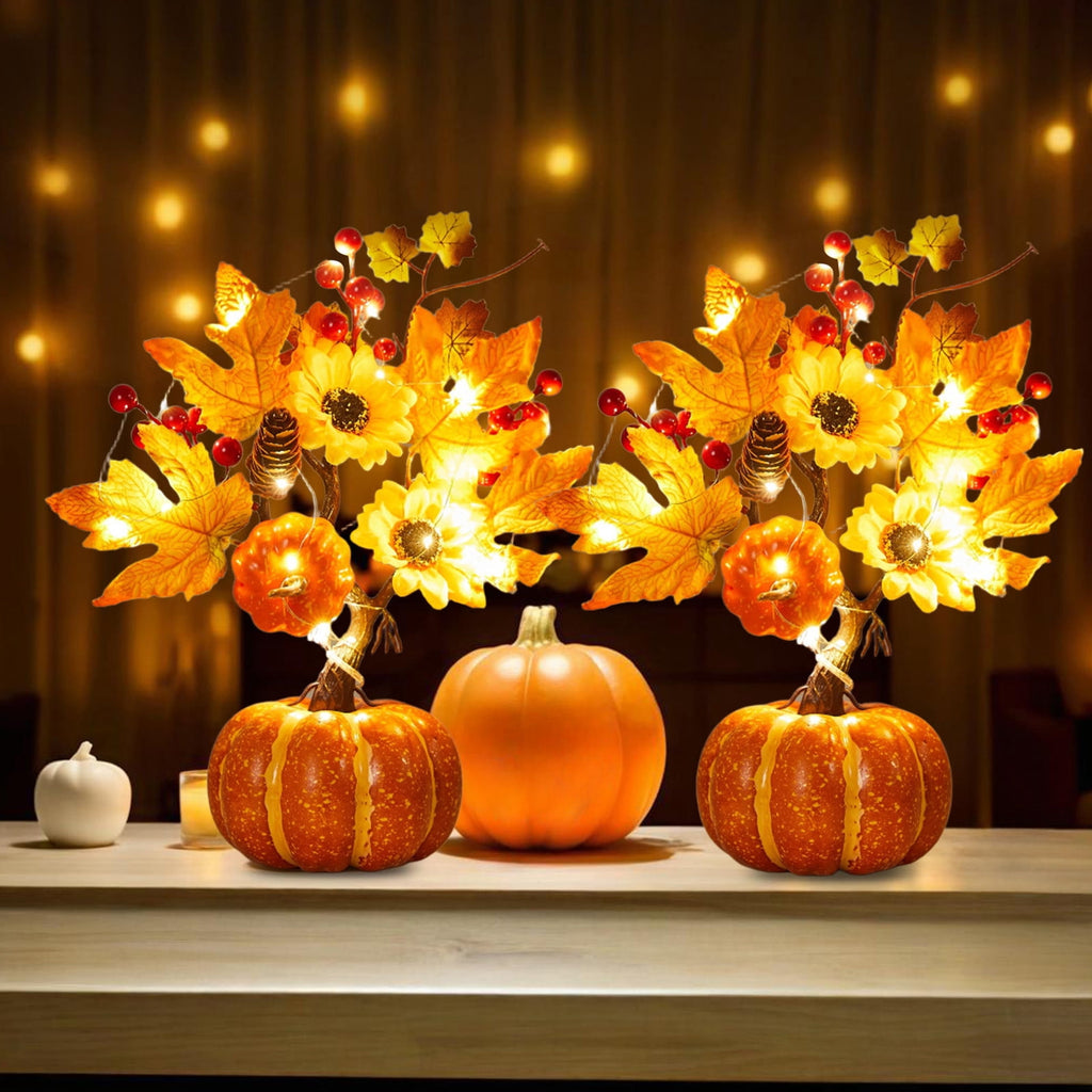 YIMWNYI Halloween Simulation Pumpkin Tree Decoration, Autumn Thanksgiving Home Decor, Festive Ornaments for Dining Table and Living Room, Perfect for Fall Celebration, Faux Floral Centerpiece