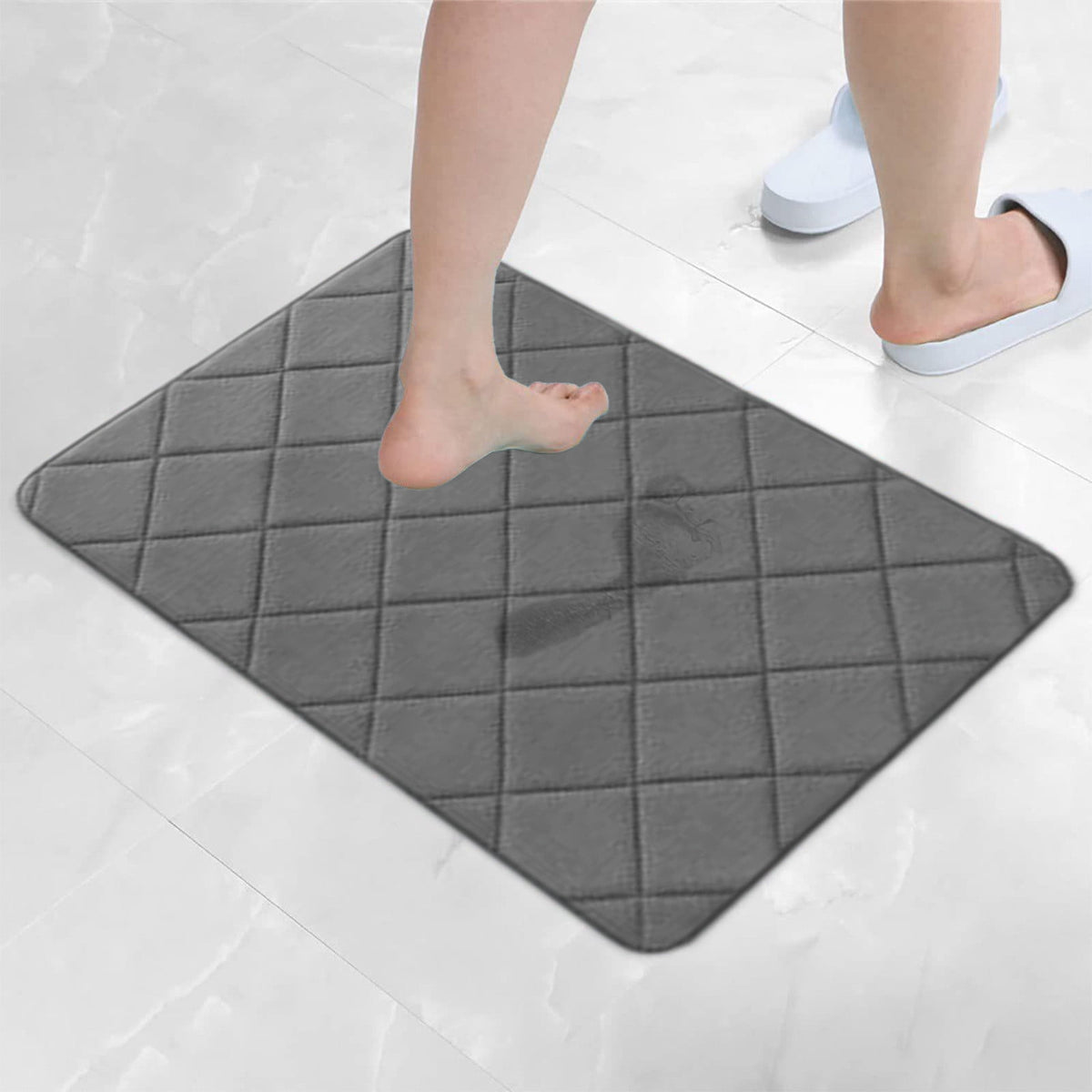 Mats Savings YZEGDCH Bathroom Rugs Gray Extra Soft Rugs Absorbent Quick Dry Machine Washable