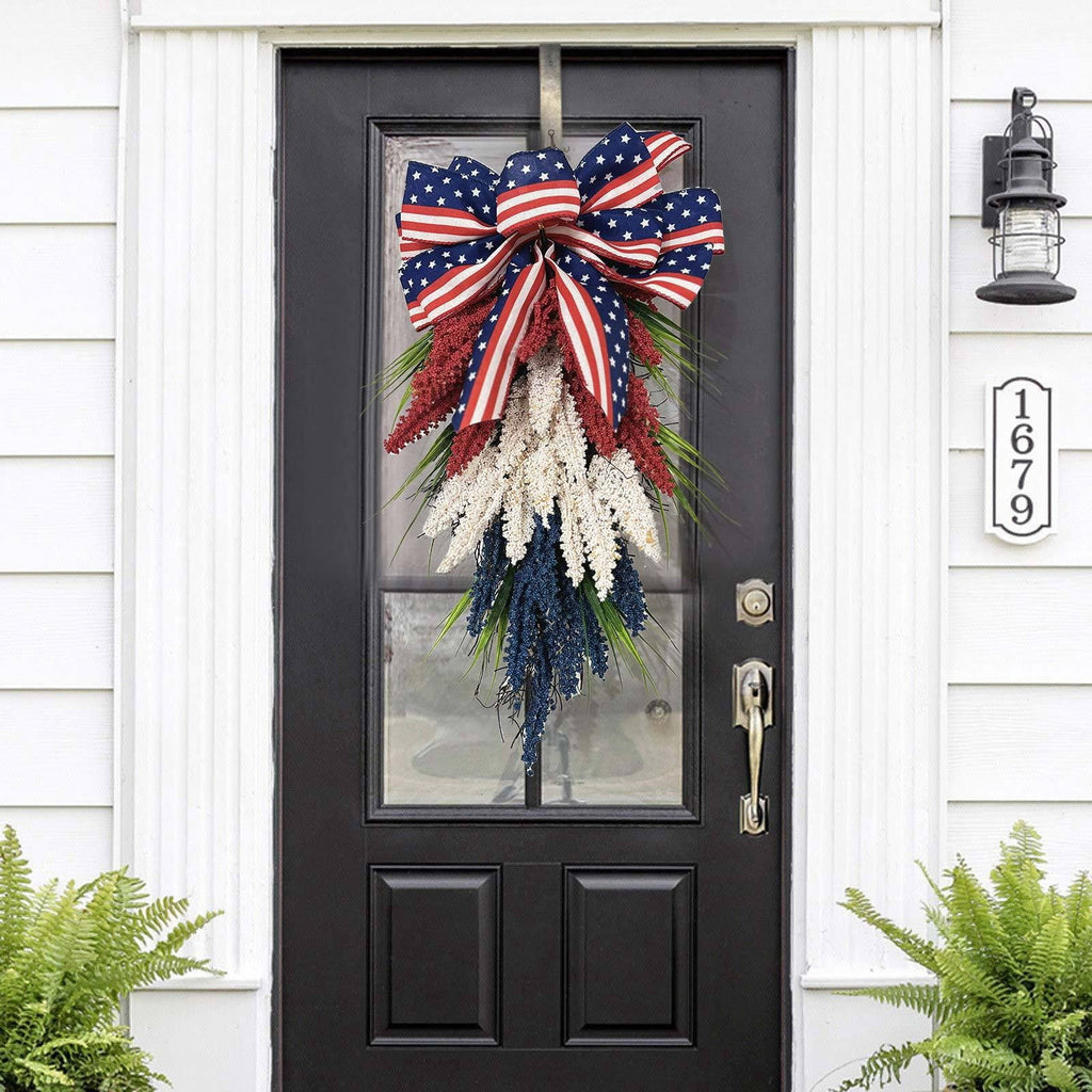 AZXY 4th of July Wreath,Patriotic Wreath,Independence Day Wreaths,Memorial Day Decorations