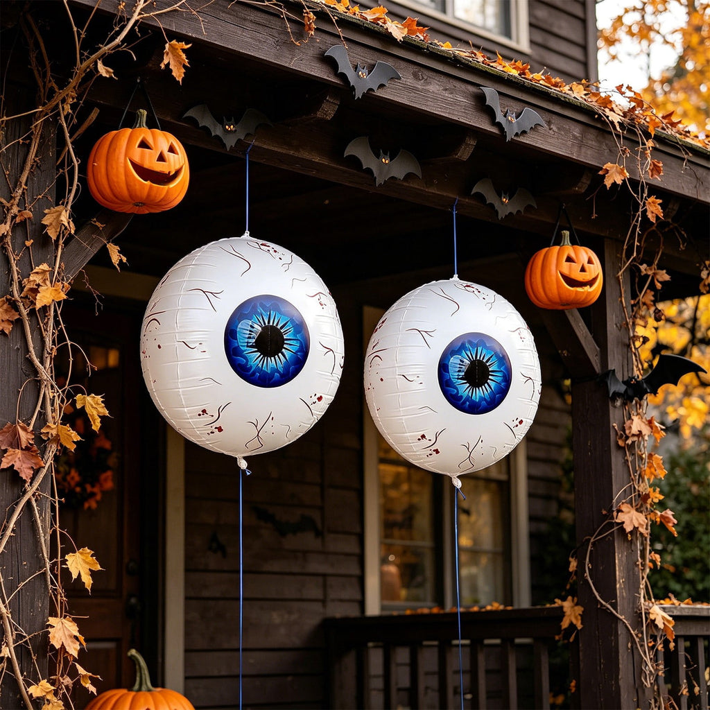 Halloween Decoration Outdoor Clearance Under $5.00!2PCS Halloween Inflatable Eyeball Decorations Bloodshot Eyeball Balloons Set Hanging Horror Eye Ornaments For Halloween Yard Window Party Decor