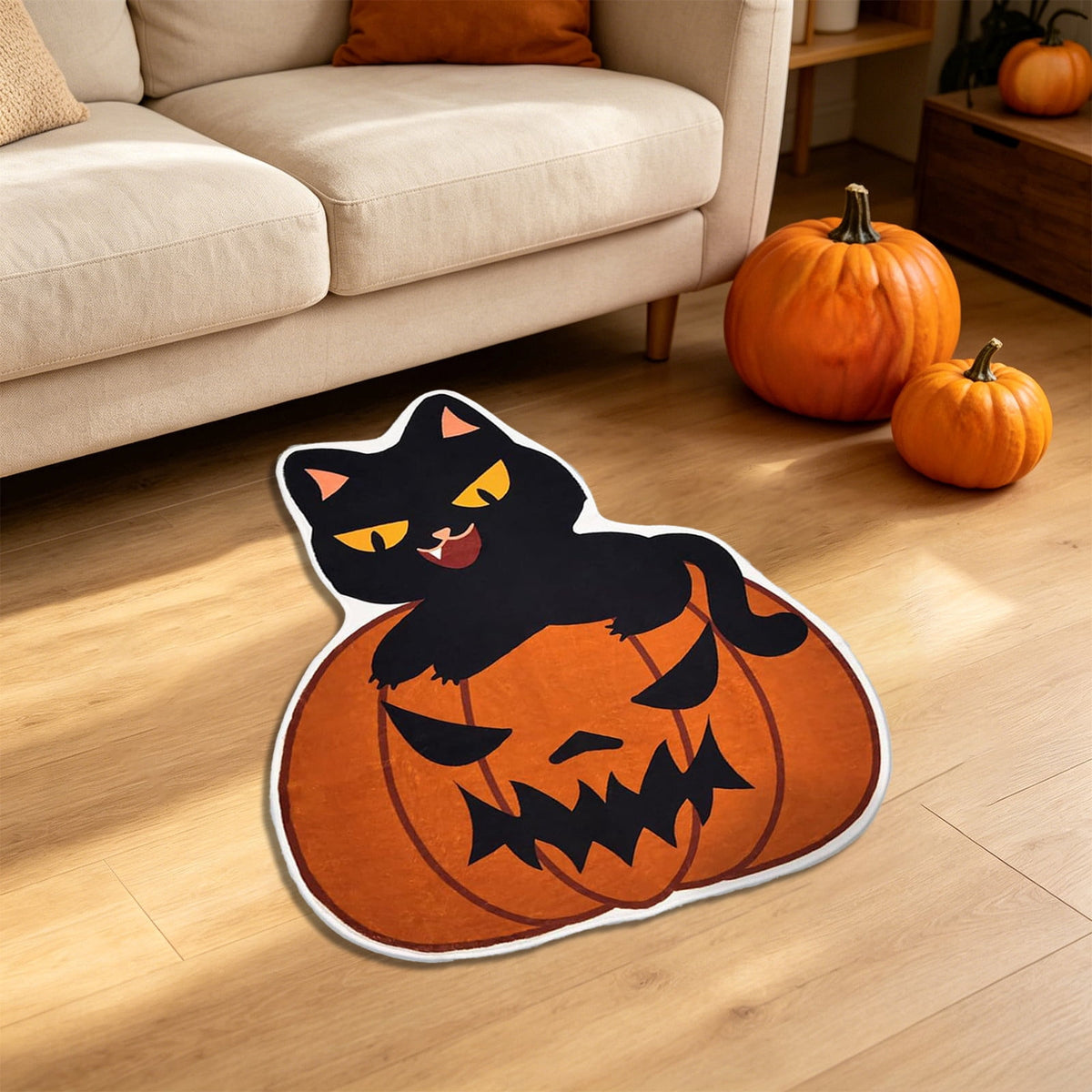 Halloween Decor White Ghost Rug 24x16 inches, Handmade Tufted Fluffy Aesthetic Area Rugs, Cute Soft Cool Non Slip Floor Carpet Bath mat, Living Room, Bathroom, playroom, Kitchen