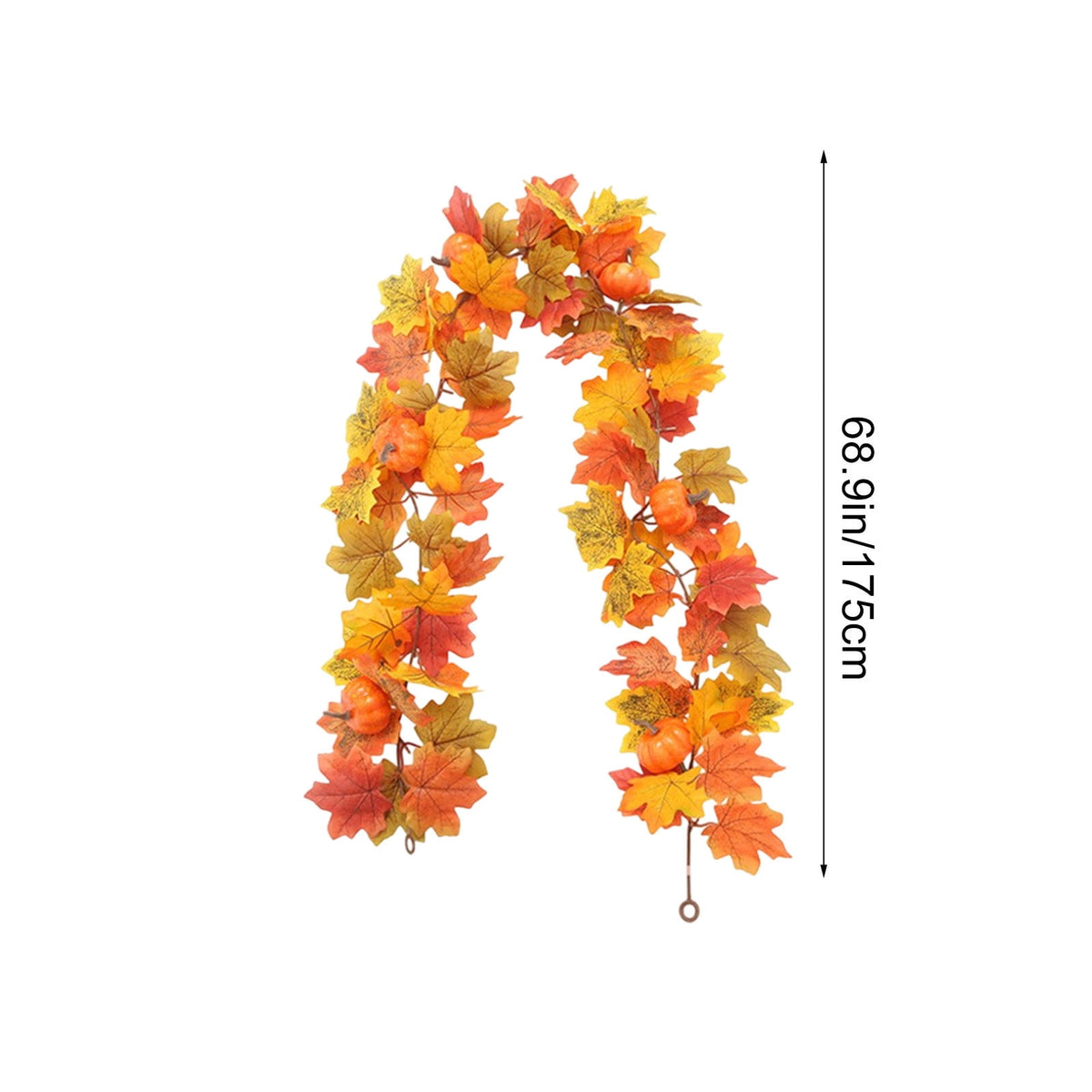 Sruoe Simulation Maple Leaf and Rattan Fall Garland for Holiday Stair Door, Greenery Garland for Garden Home Wall, Fake Plants Wreath Decoration for Thanksgiving Halloween, Orange