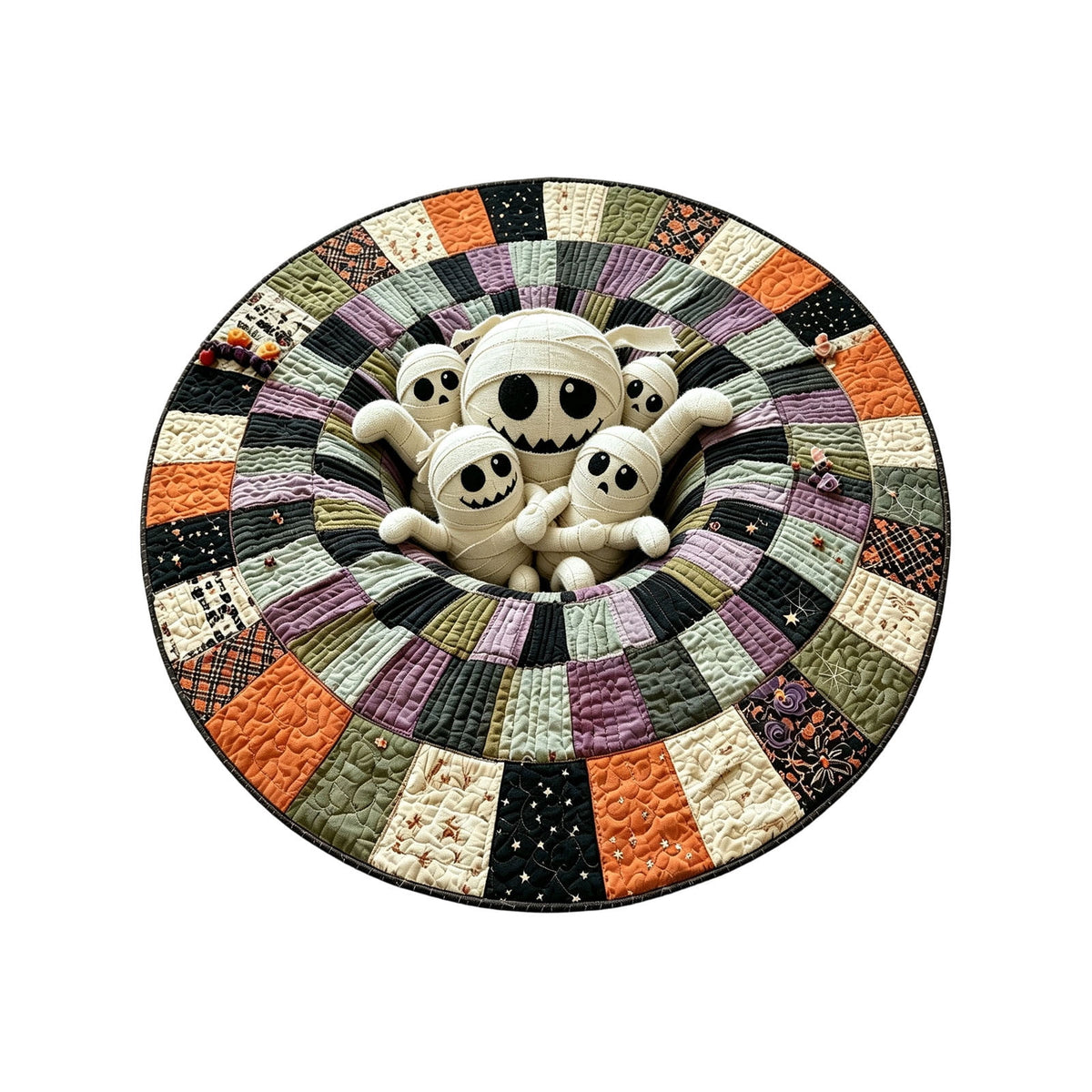 Win s Way 3D Illusion Round Halloween Rug Optical Illusion Doormat Non- Washable Entryway Decor Spooky Fall Front Door Mat for Party Decoration Available in 15.8/23.6/31.5 Inch