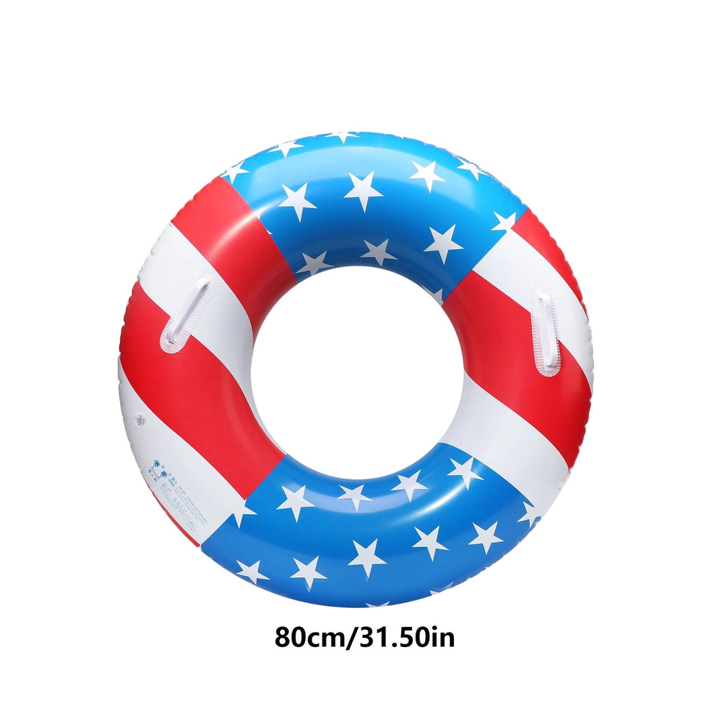 Pool Floats USA Flag Patriotic Swim Pool Tubes for Kids Adults Red White & Blue Pool Floaties Summer Pool Party 250th Anniversary 35in