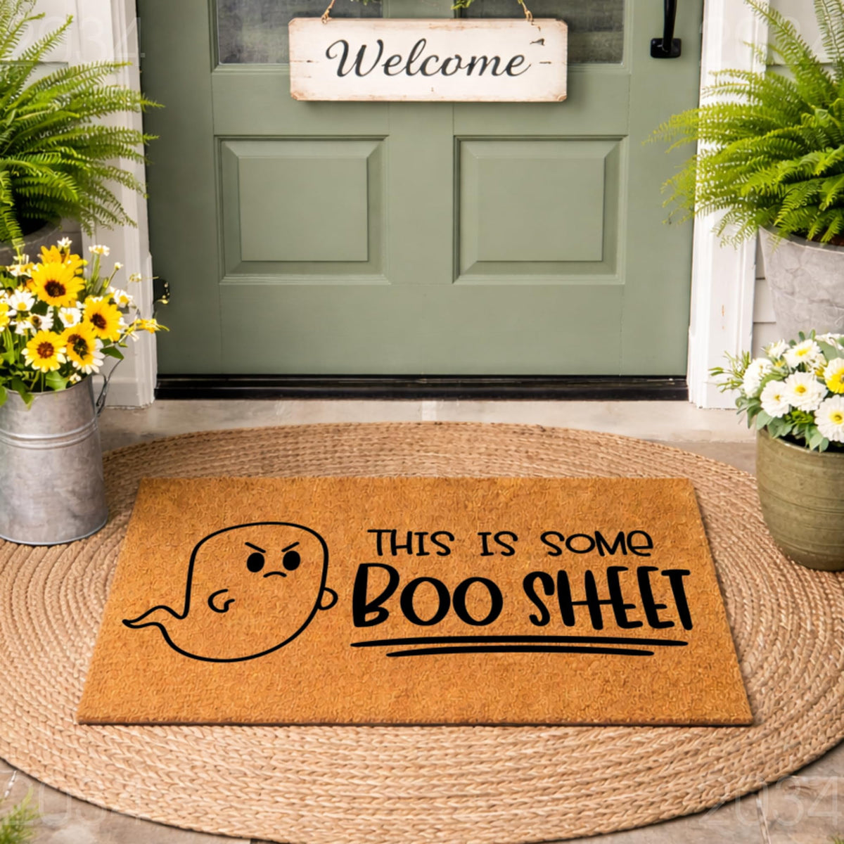 This is Some Boo Sheet Door Mat | Funny Ghost Doormat | Welcome Mat | Halloween Decor | Door Mat | Home Doormat | Halloween Welcome Mat