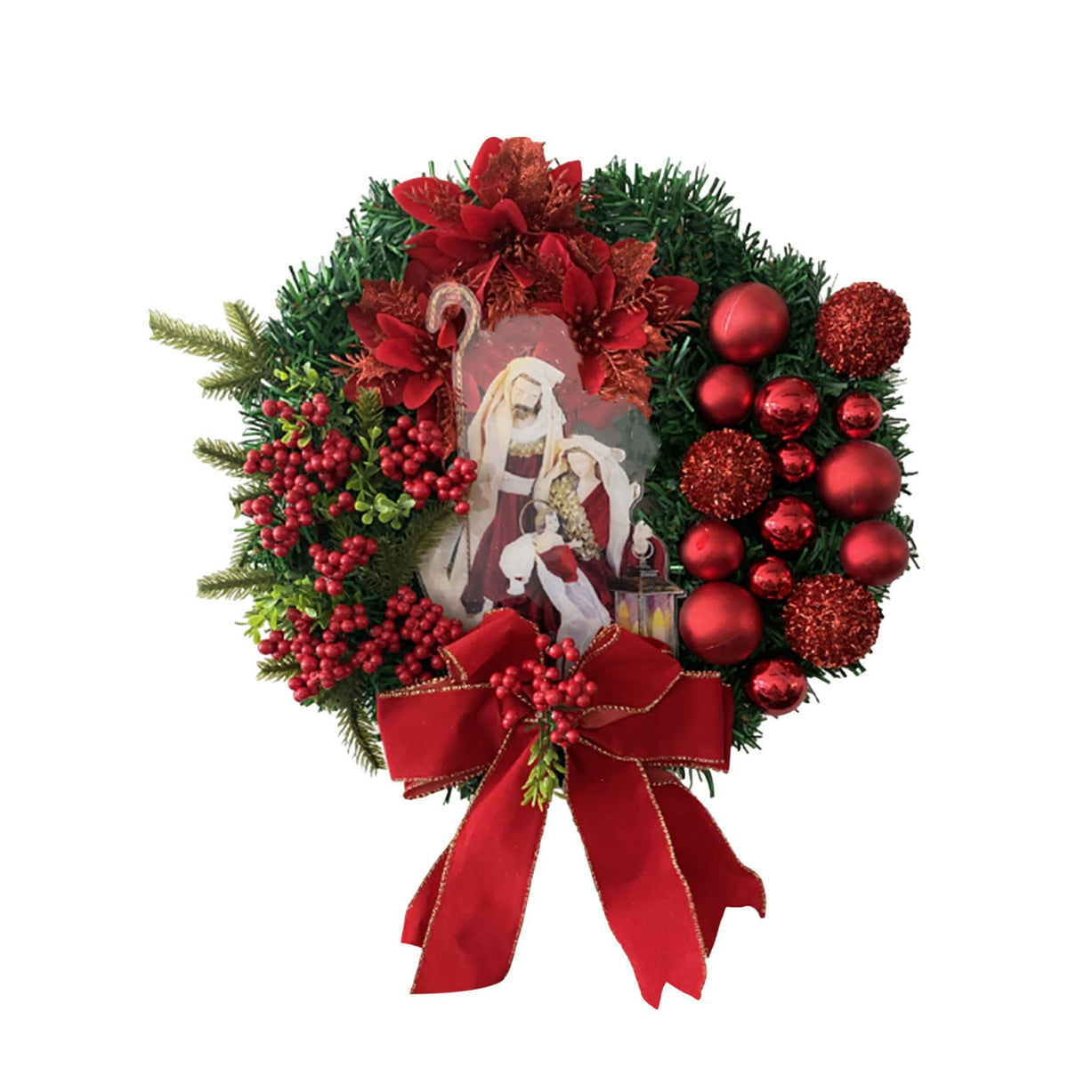 TNDBKQWR Christmas Wreath Decoration Wreath with Bow, 16 Inch Artificial Wreaths for Front Door, Christmas Decorations Halloween Decor Door