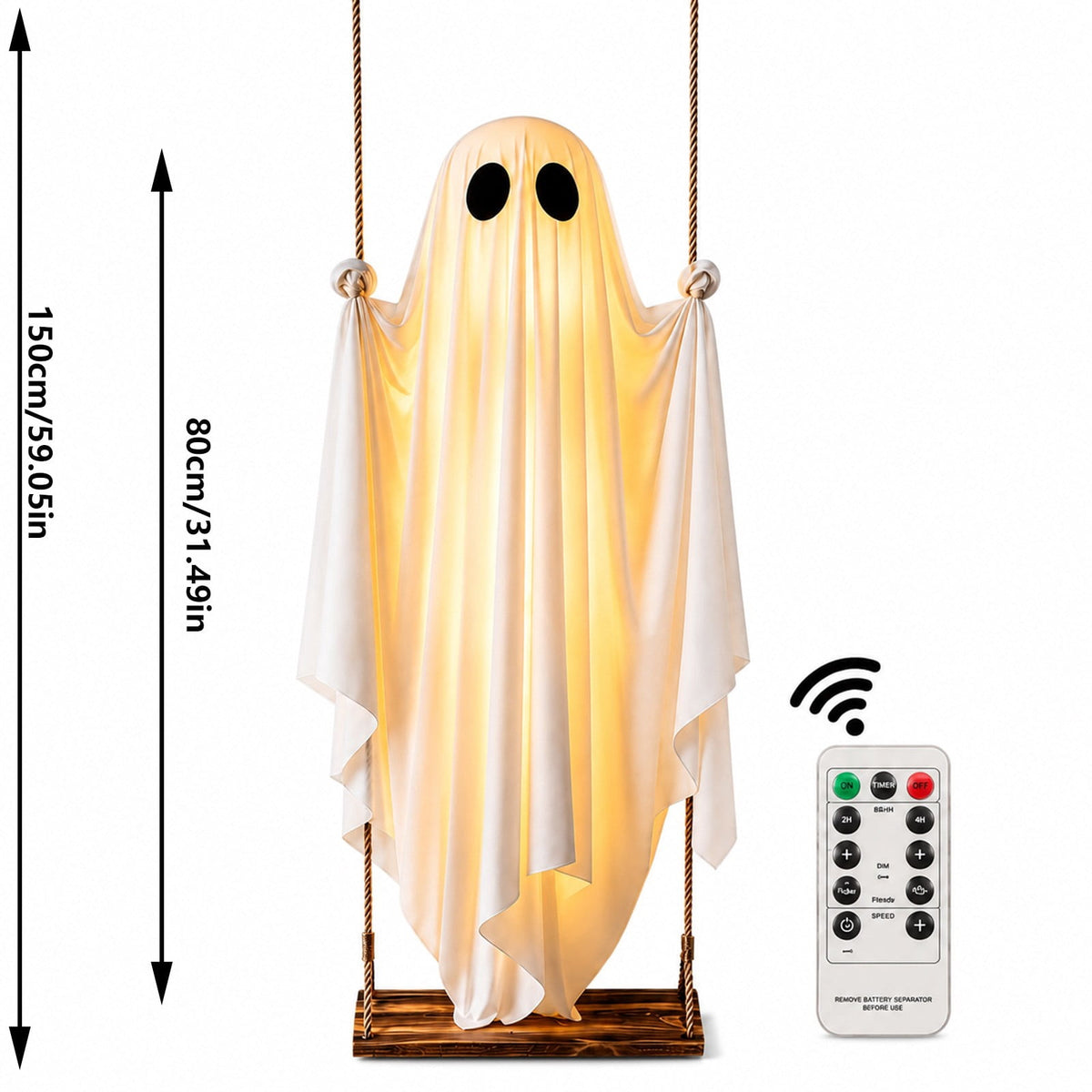 Gifts Under $20 Ghost Campfire Night Light, Flickering Flame Nightlight, Halloween 3D Cute Spooky Marshmallow Ghost Decoration for Bedroom, Spooky Season Home Halloween Decor for Ki*ds Adults