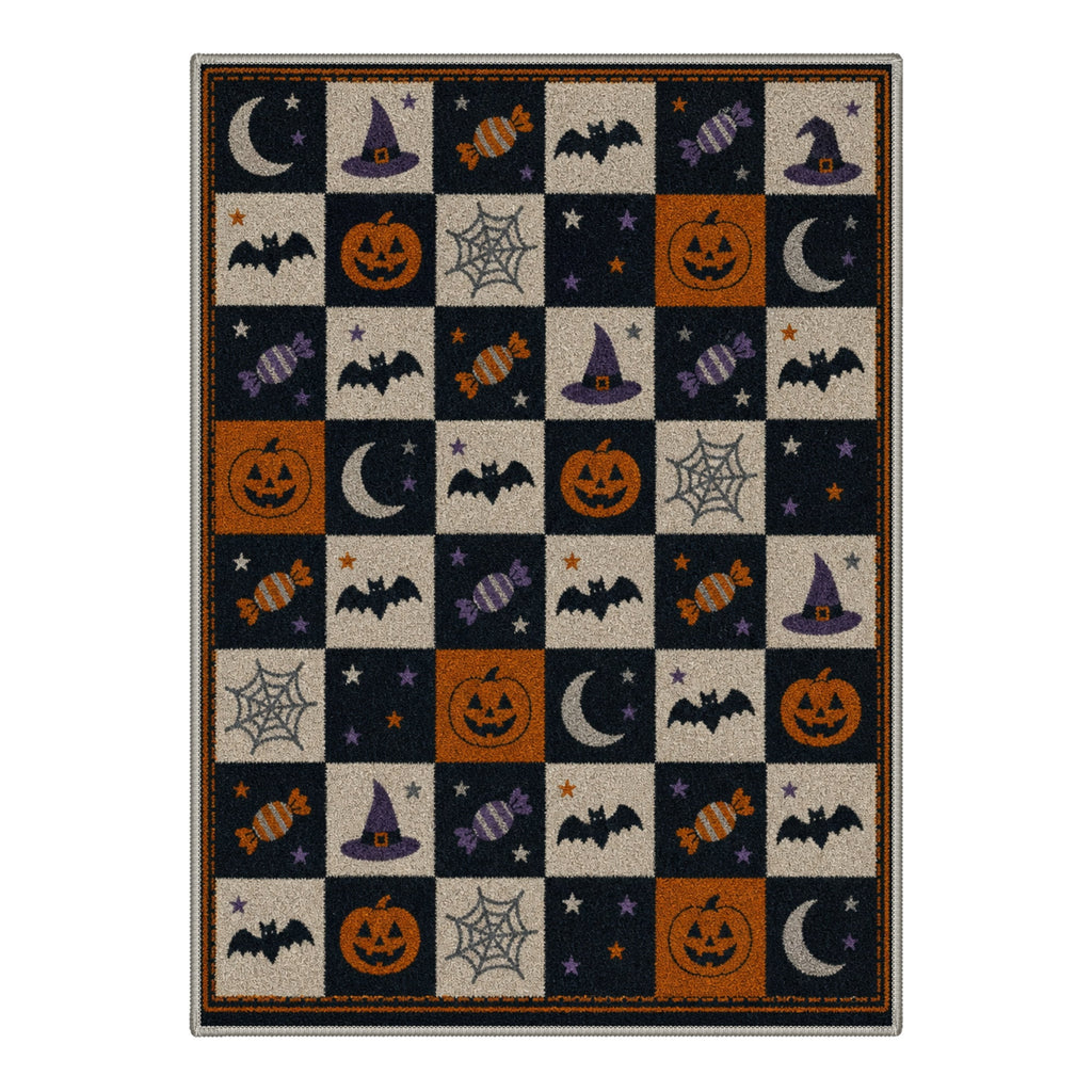 GENIMO 2'x3' Halloween Doormat, Washable Non Slip Soft Gothic Castle Outdoor Door Mat for Front Door Covered Porch Patio Entryway, Antique Gold