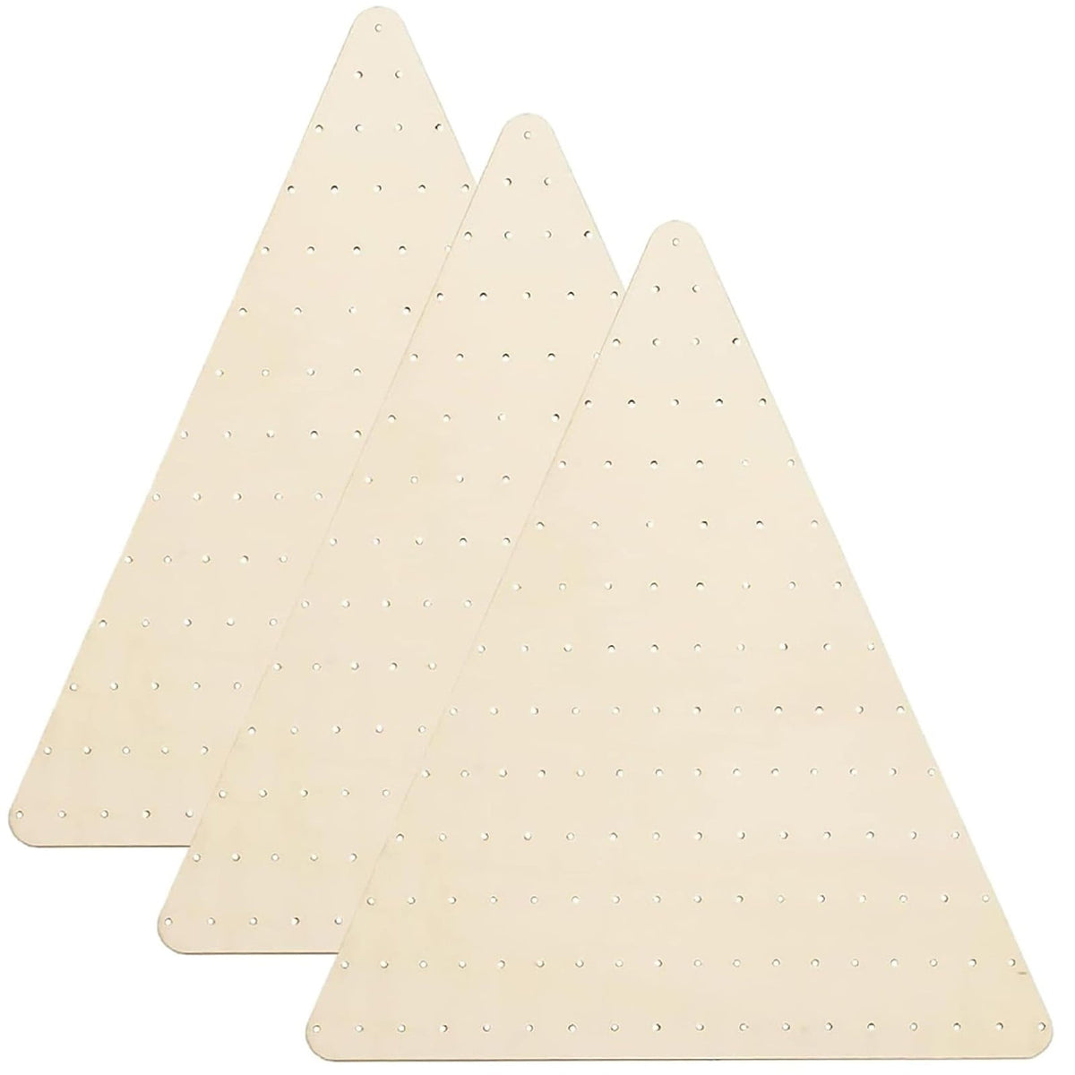 3Pcs Wreath Base Wreath Boards 15.7 x 18 Wood Triangular Wreath Frame with Holes Decorative DIY Crafts Wreath Form for Halloween & Christmas Wreath,Door and Wall Decoration,A