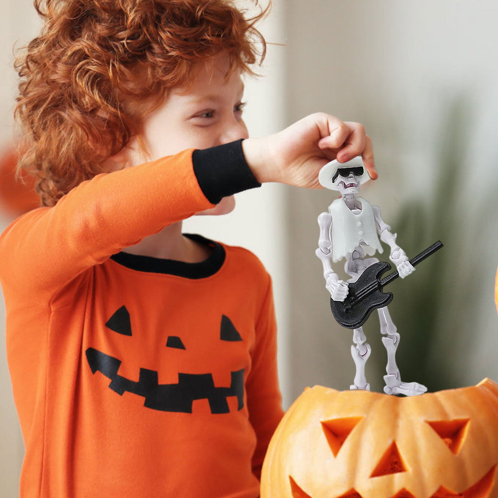 Joint Human Skeleton Doll Trick Toy Creative Ornaments Assembly Toy Movable Doll With Multiple Weapons For Desk Backpack Decoration Stress Relief Sketching Practice Festival