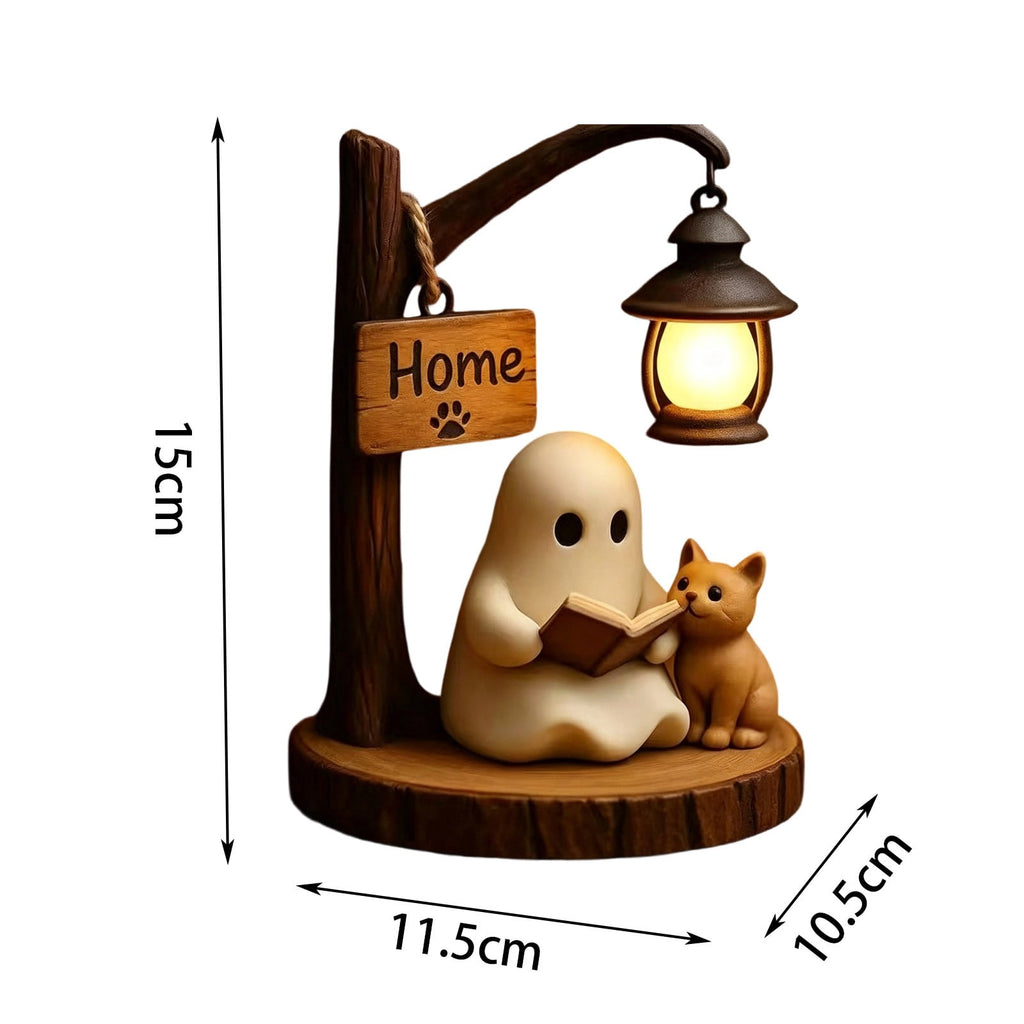 BZPIZ Witch Hat Lamp Handcrafted Retro Resin Stained Witch Hat Desk Lamp Halloween Home Decor Gothic Wizard Hats Night Light for Bedroom & Bookshelf