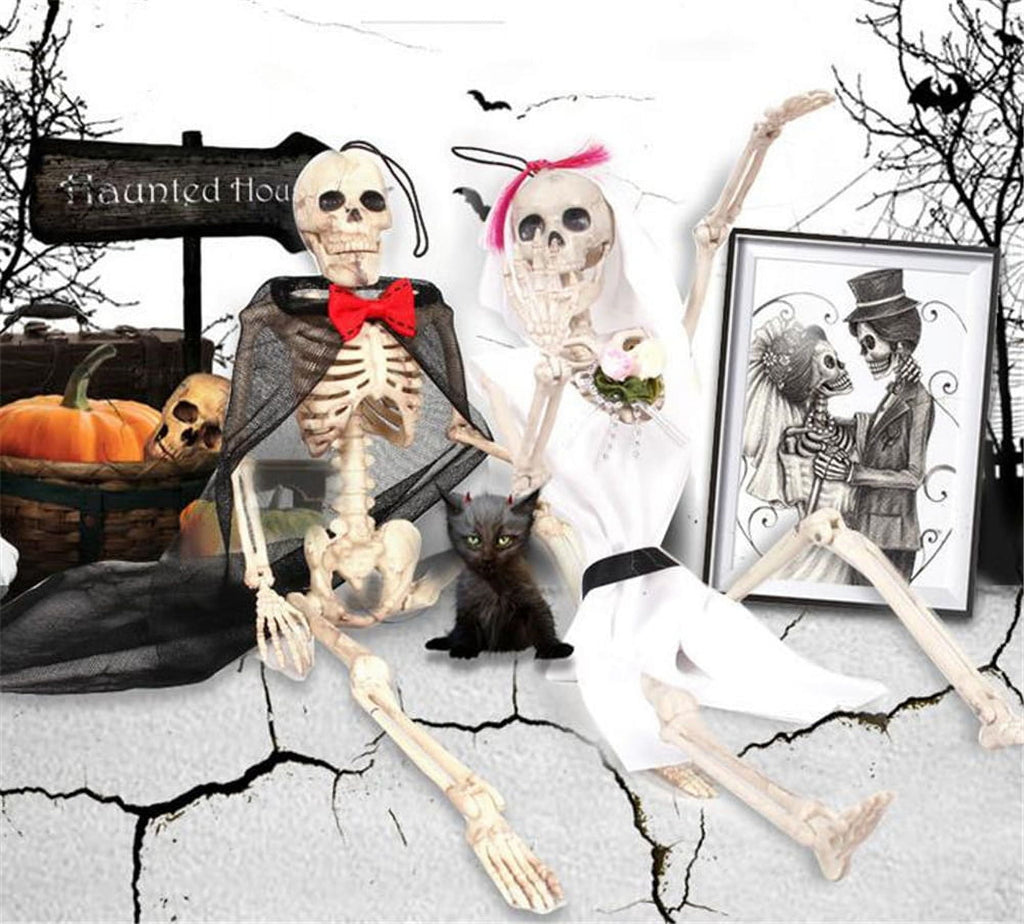 Halloween 15.7 inch skull bones Posable Human Skeleton Halloween Decoration Party Prop