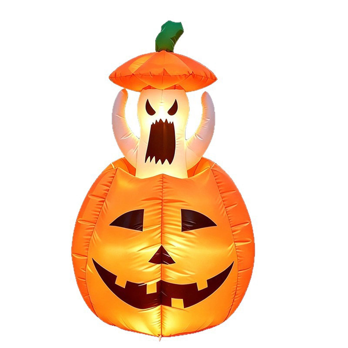 Sahpxhe 47in Halloween Inflatable Pumpkin Ghost and Spooky with Adjustable Height,Led Light Up Yard Halloween Decoration for Outdoor Garden Yard Holiday Party Orange