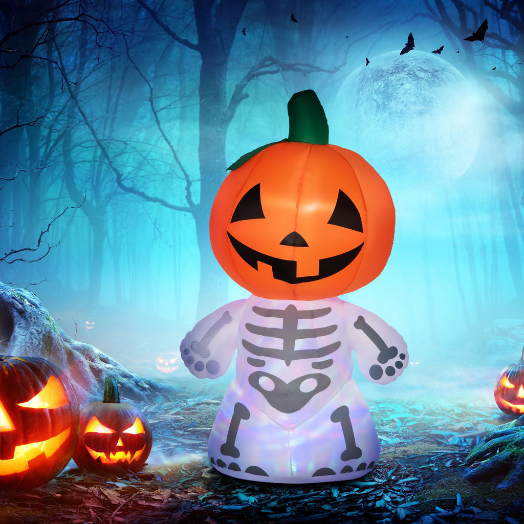 HOMCOM Halloween Inflatable Pumpkin with LED Lights for Garden Indoor Outdoor