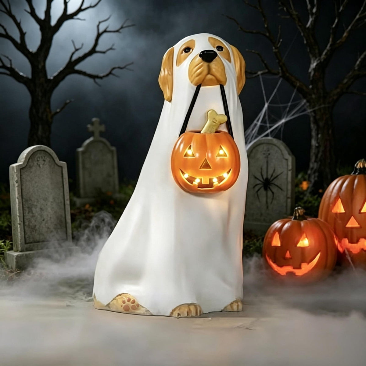 JHRGJIO Halloween Dog Blow Ghost decor, with Lit LED Halloween Decoration Indoor, Fall Decor Inflatable Spooky Figure for Yard Lawn Porch Garden Display