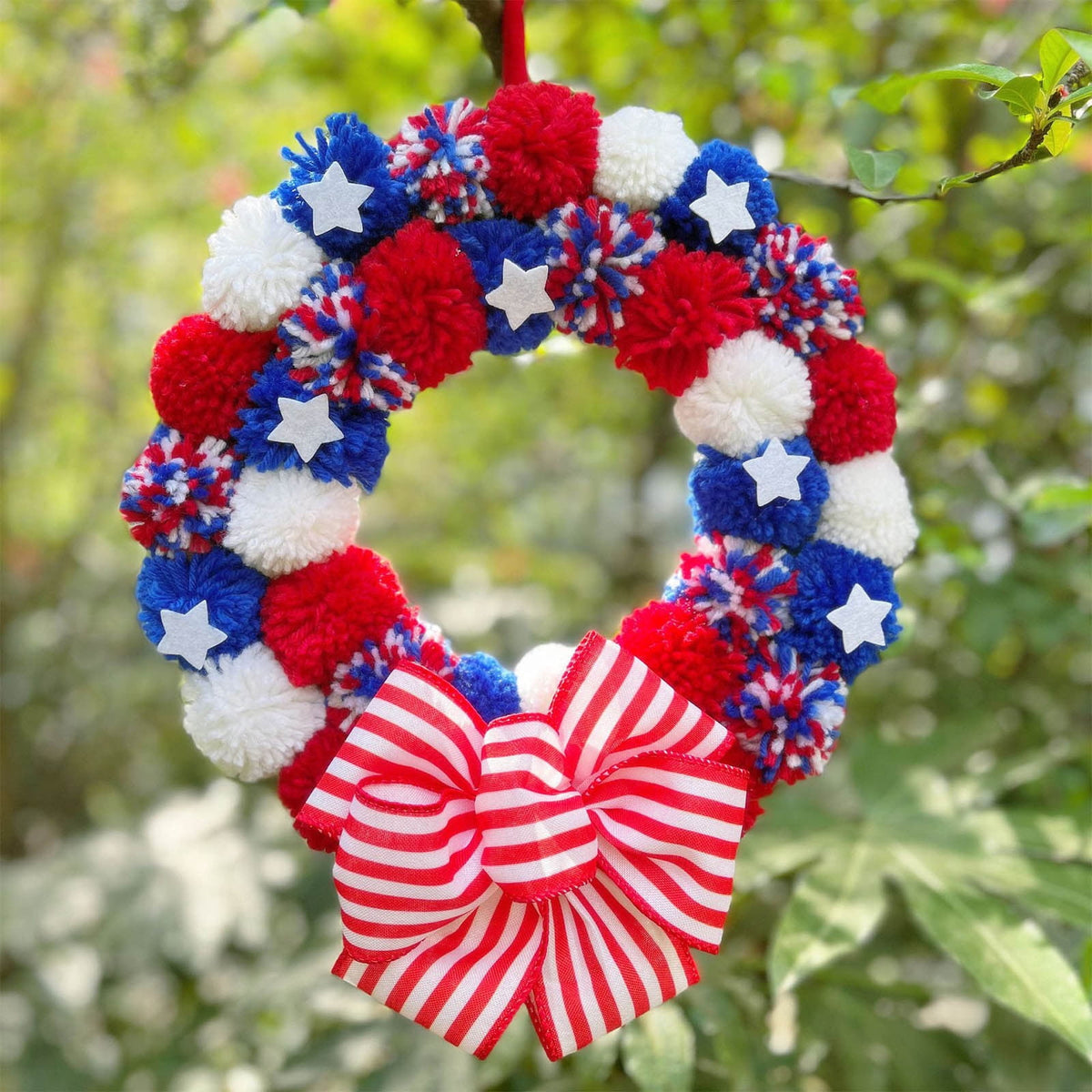 AZXY 4th of July Wreath,Patriotic Wreath,Independence Day Wreaths,Memorial Day Decorations