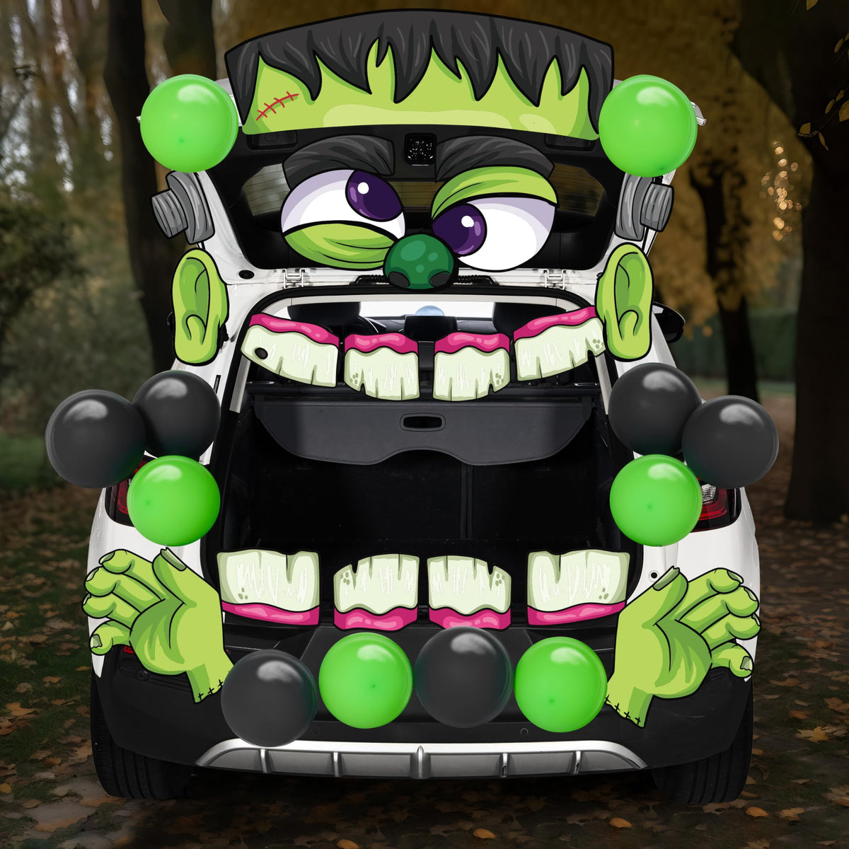 Joyfy Halloween Trunk or Treat Car Decorations Kit,Halloween Car Decorations Car Archway with Frankenstein Theme,Trunk or Treat Decorations for Suv,Halloween Outdoor Garage Door Party Decor