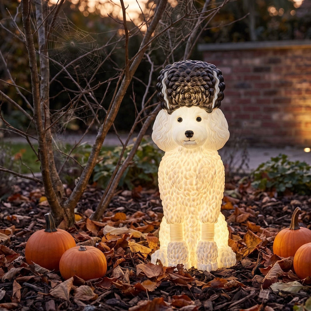 2026 New Halloween Light‑Up French Bulldog Figurine, Shark Outfit Dog Statue with Glowing Pumpkin, Waterproof Resin Table Holiday Decorations, Cute Spooky Halloween Decorations for Porch Yard Home