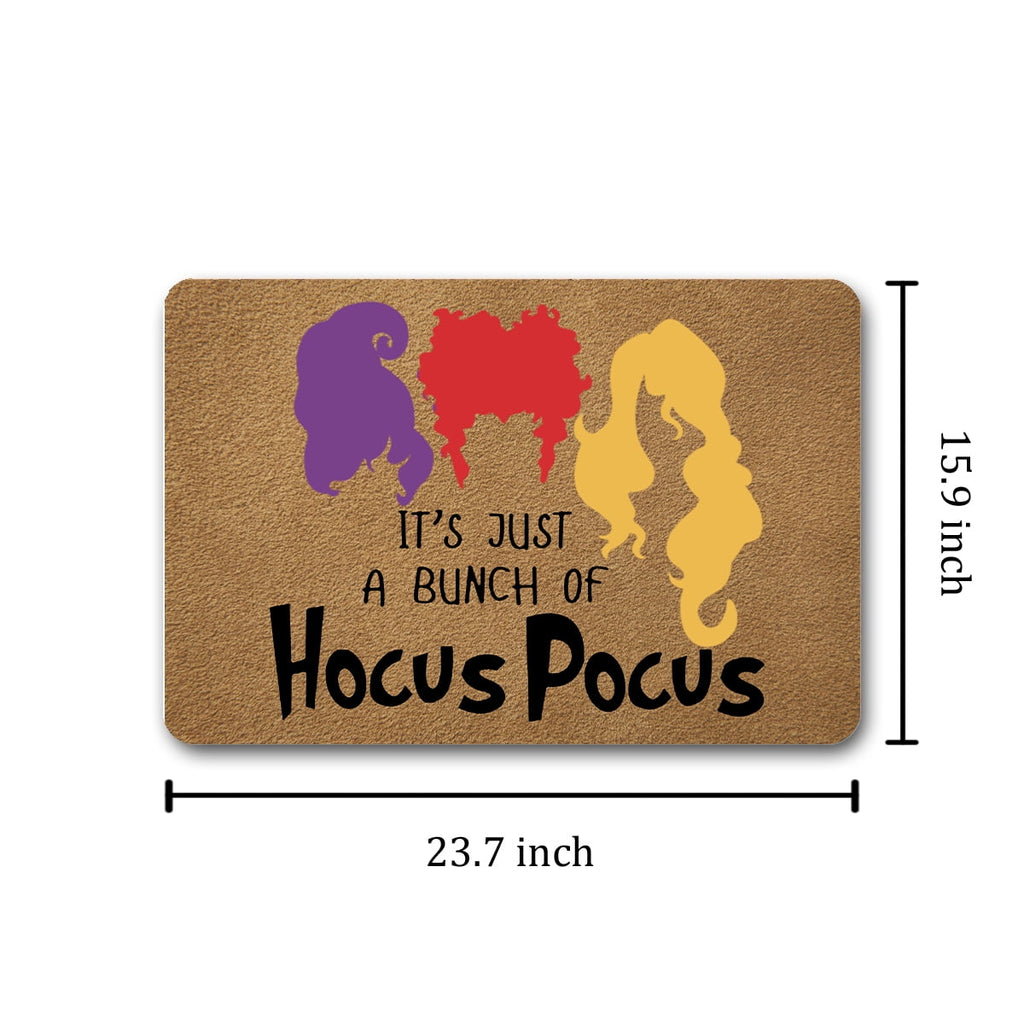 Funny Welcome Doormat Front Porch Decor Rugs with Rubber Back 23.7"(L) x 15.9"(W) It's Just A Bunch of Hocus Pocus Halloween Doormat Rubber Non-Slip Backing Entrance Rug Home Decor Decorative Mat