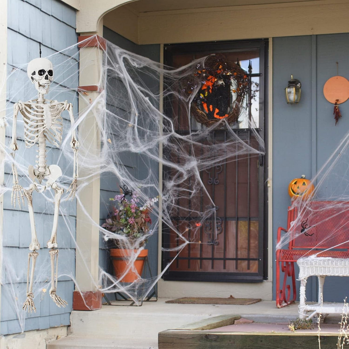 36" Posable Halloween Skeleton Decorations,Human Bones for Halloween Party with Movable Joints,for Haunted Houses, Front Lawn, Graveyard Props