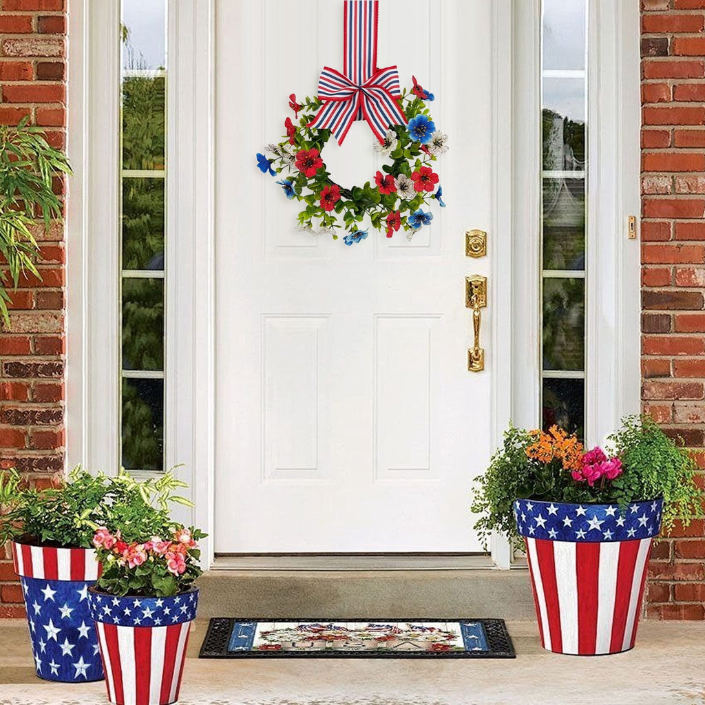 Mini Spring Wreaths, Artificial Daisy Flowers Small Pillar Holder Wreath, Spring Summer Floral Wreath for Candle, Farmhouse, Porch, Front Door, Cabinets, Table Decoration, White