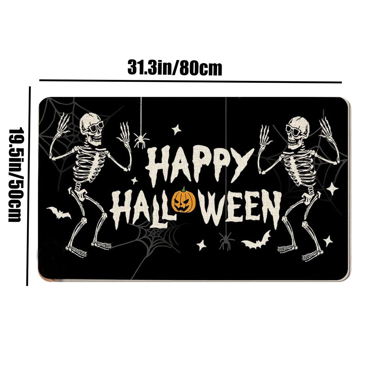 ASKETAM Halloween Doormat Indoor/Outdoor Non-Slip Carpet 19.5" x 31.3" (Dancing Skeleton)