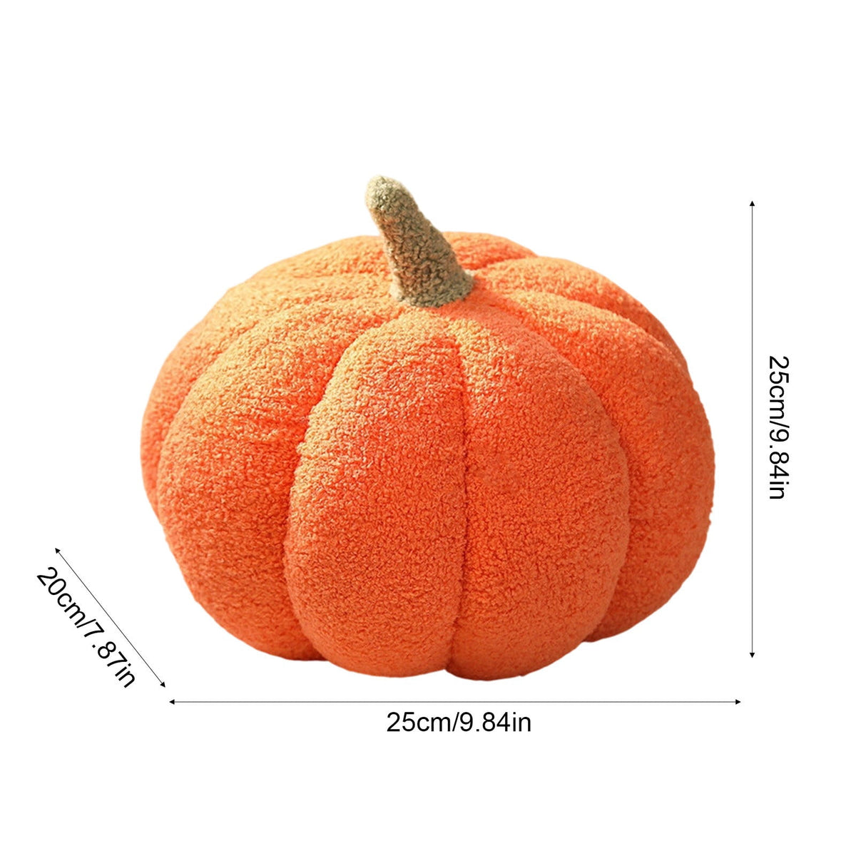 Yhmxh Soft Fluffy Pumpkin Throw Pillow, 3D Plush Sherpa Stuffed Pumpkin Cushion Decor, Cute Autumn Harvest Pumpkin Shaped Plush Toy for Sofa Couch Bed Farmhouse Thanksgiving Halloween Party Decor