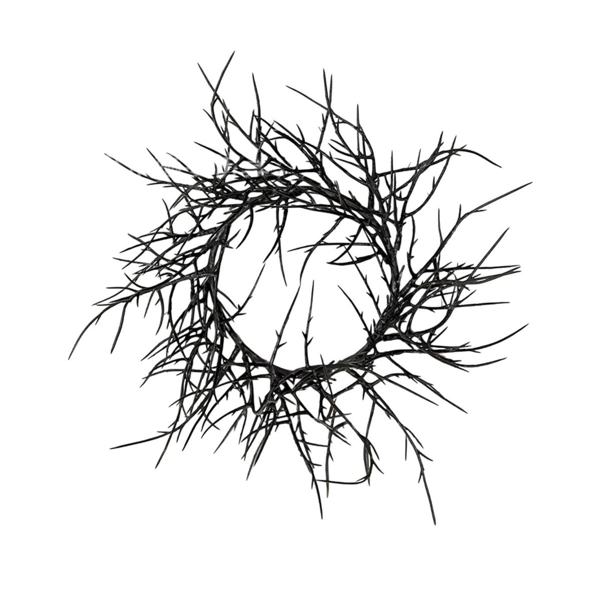 Halloween Wreath, Black Twig Wreath for Front Door, Artificial Spooky Branch Decor for Indoor Outdoor Home Party, Wall Hanging Ornament