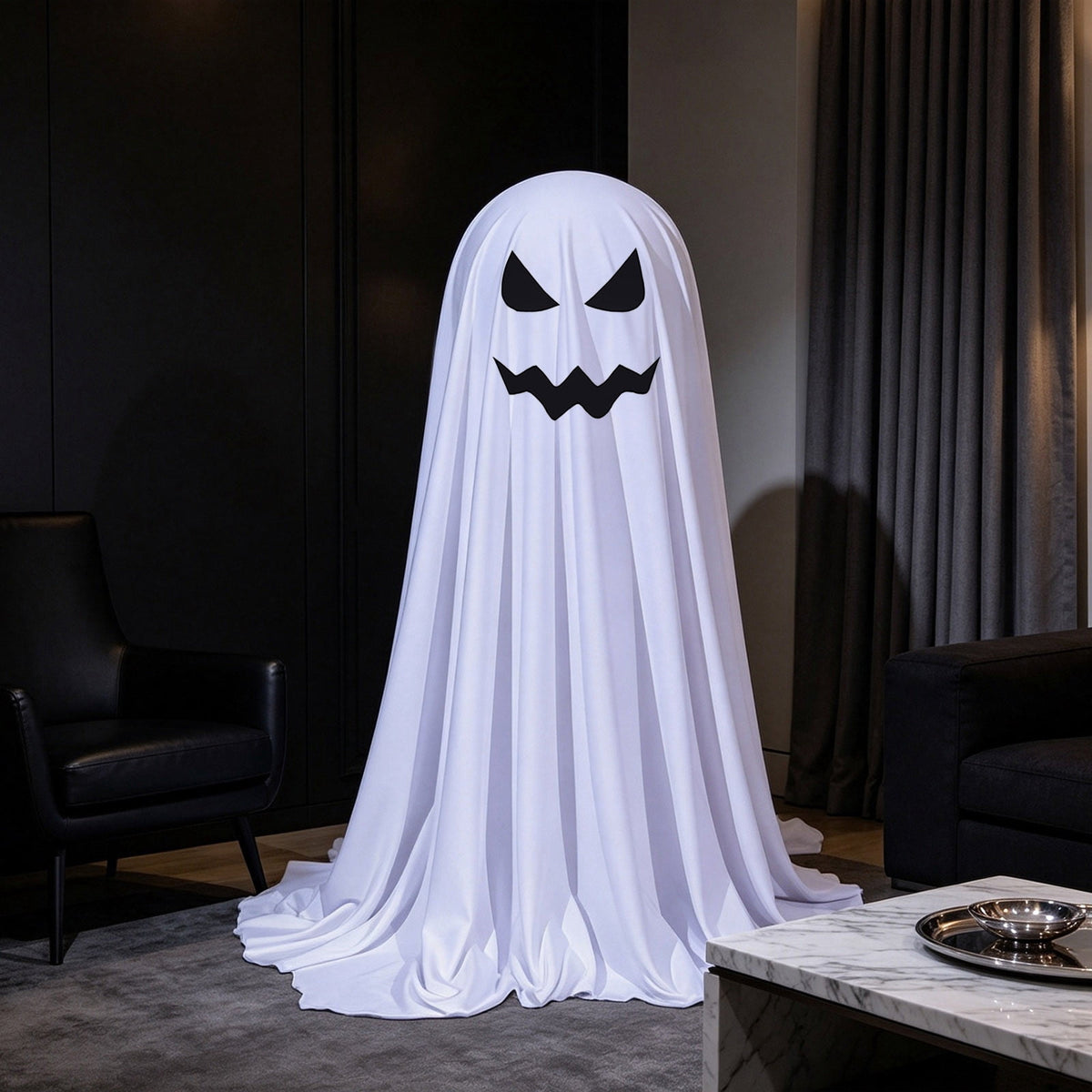 Aurorax Early Halloween Decorations Outdoor,Ghost Halloween Decoration 2 ft Realistic Waterproof Ghost Decor for Front Porch Yards Gardens Lawn Black