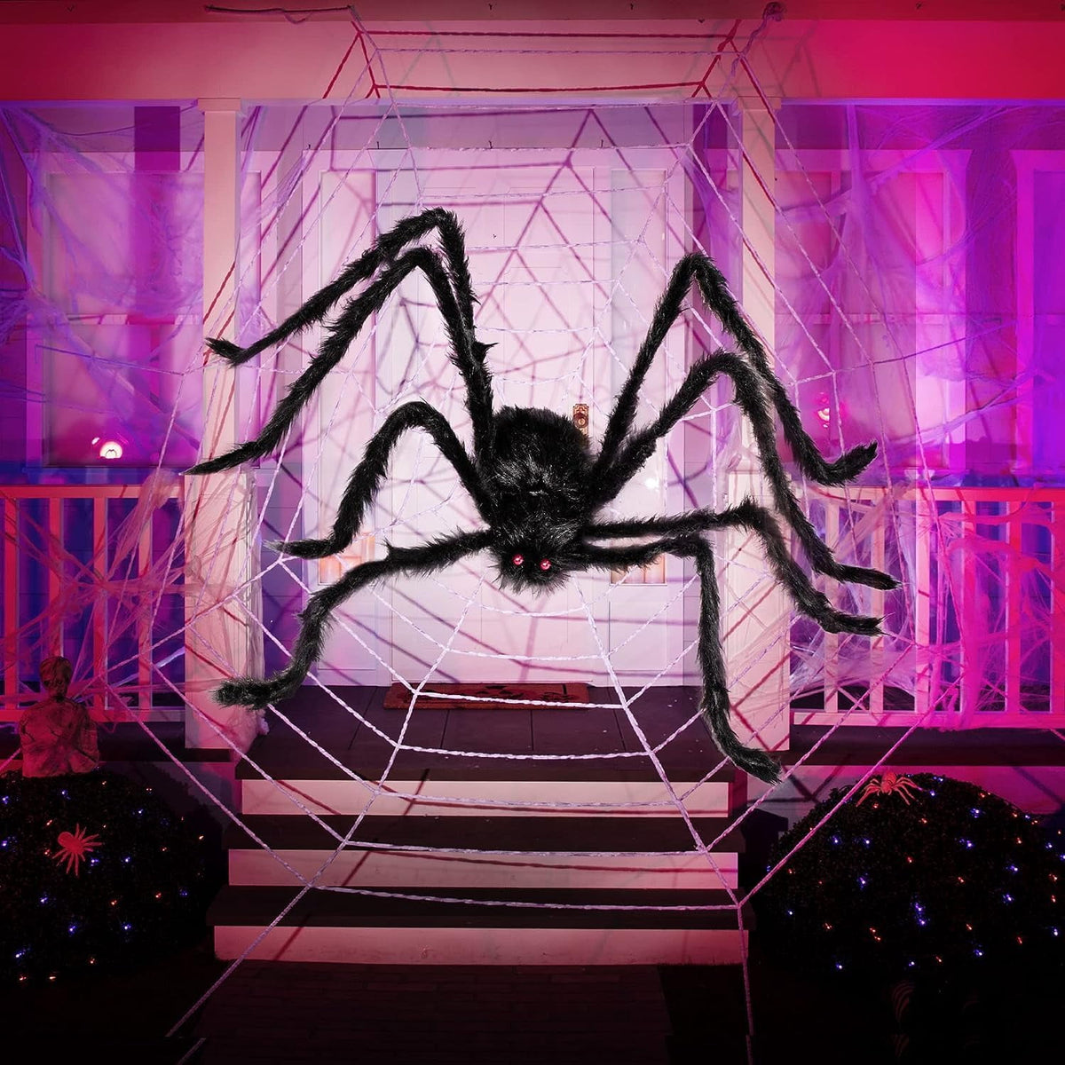 Ayieyill 79 In Giant Spider Halloween Decorations Outdoor, Scary Large Spider for Halloween Yard Decorations, Haunted House Props, 1pc
