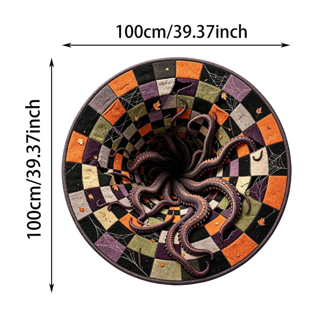 Win s Way 3D Illusion Round Halloween Rug Optical Illusion Doormat Non- Washable Entryway Decor Spooky Fall Front Door Mat for Party Decoration Available in 15.8/23.6/31.5 Inch