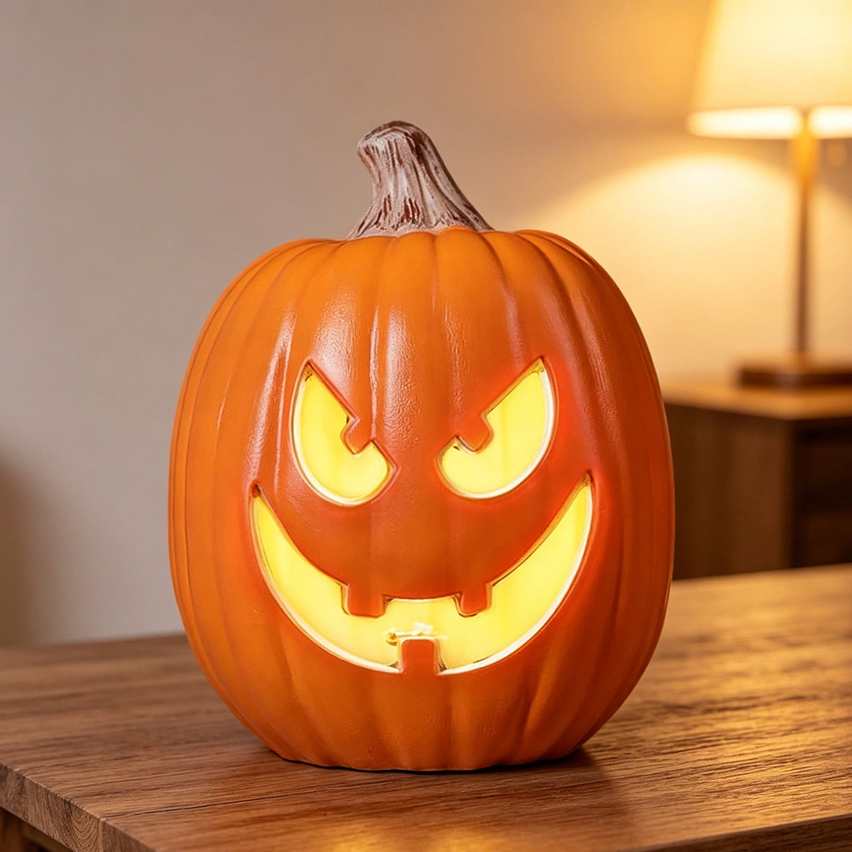 LEFXSMR Pumpkin Light, Glowing Large Plastic Pumpkin Decor with Led Lights, Waterproof Halloween Light for Yard Garden Outdoor Indoor Decor