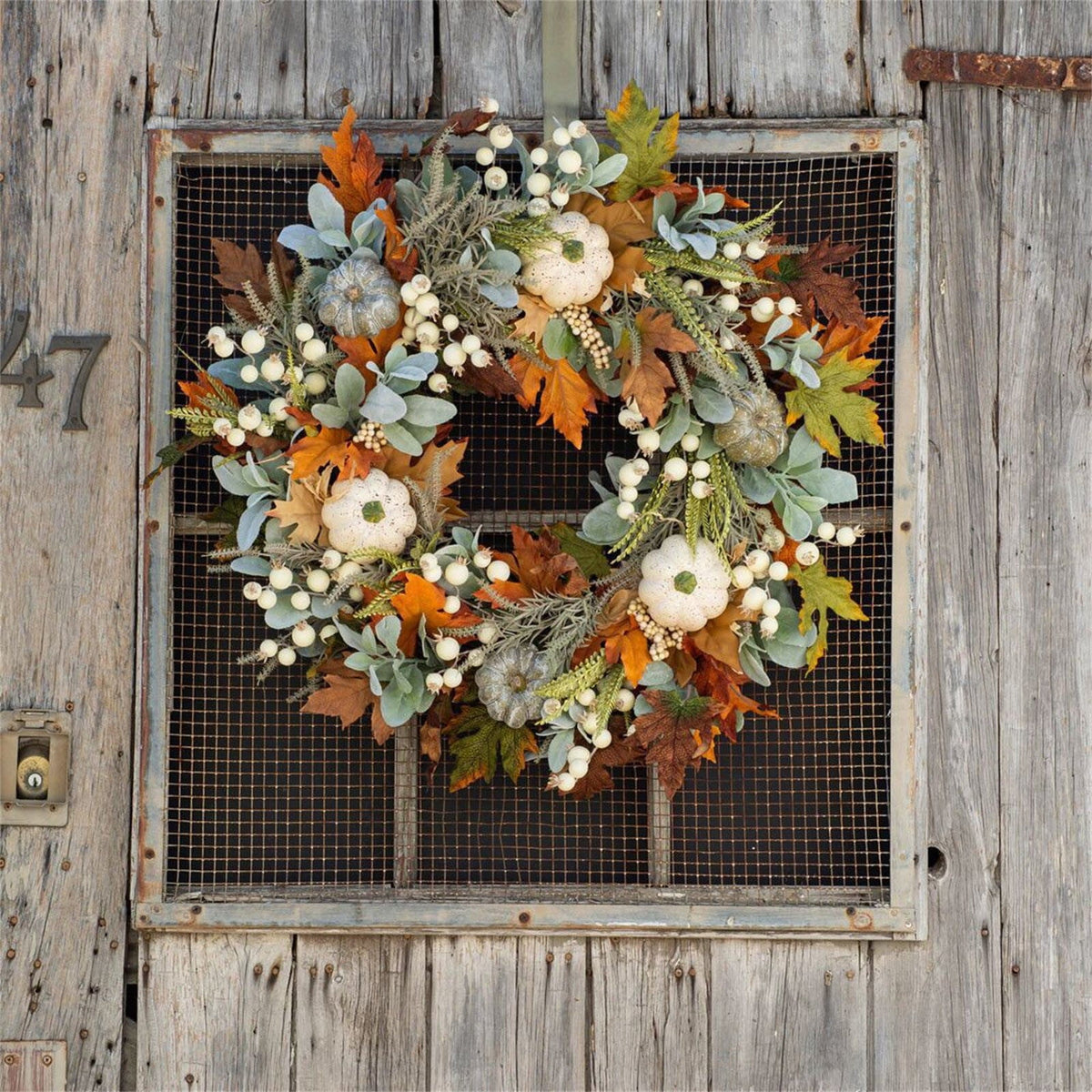 Decorative Wreath! Pumpkin Wreathfall Pumpkin Wreath Fall Year Round Wreath for Front Door Artificial Fall Wreath Fall Front Door Wreath Family Farmhouse Decor and Thanksgiving Wreath