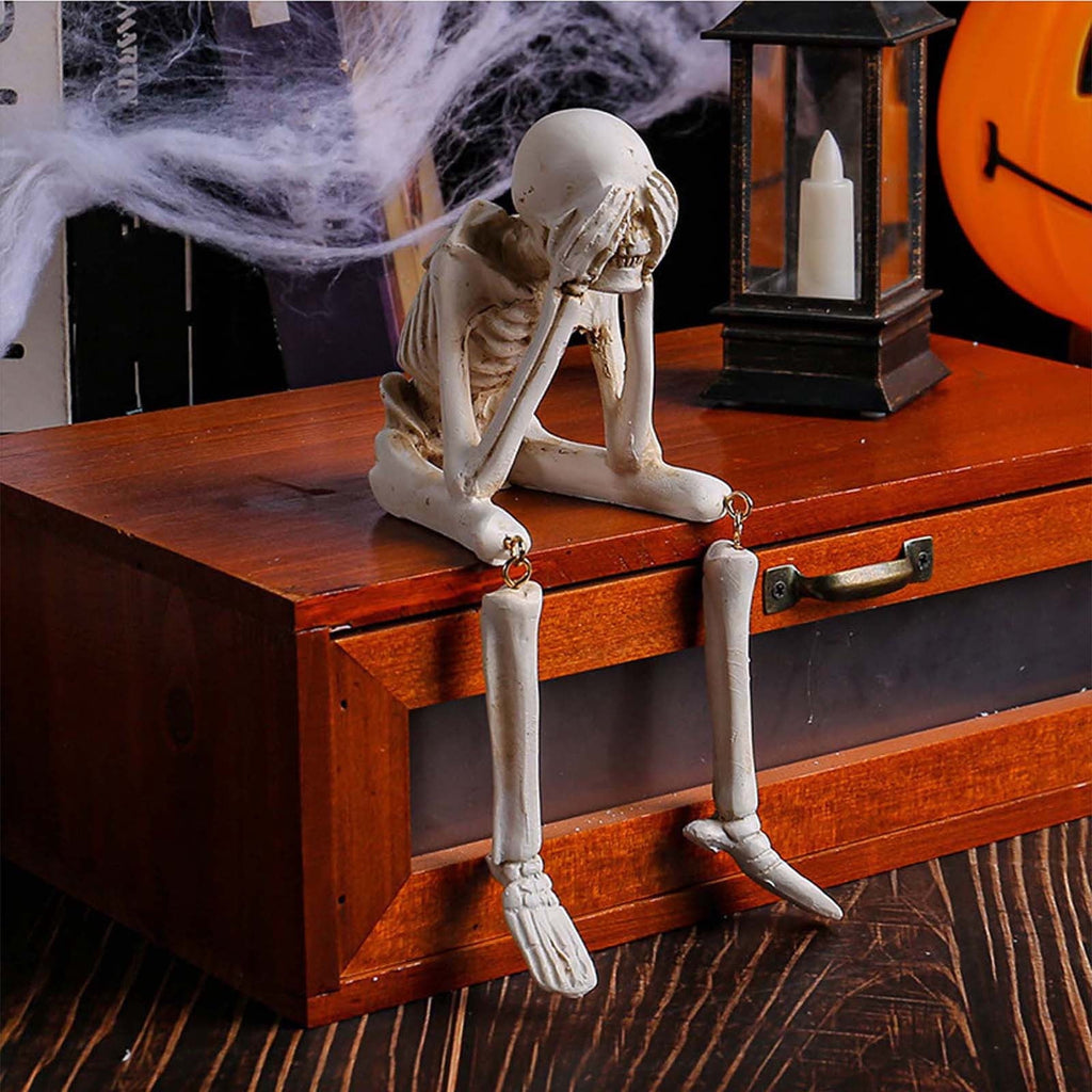Dmlowu Animal Skeletons Halloween Decorations, 3.5x8" Plastic Halloween Skeleton for Home Decor, Spooky Human Skeleton for Halloween Decorations Outdoor & Infoor