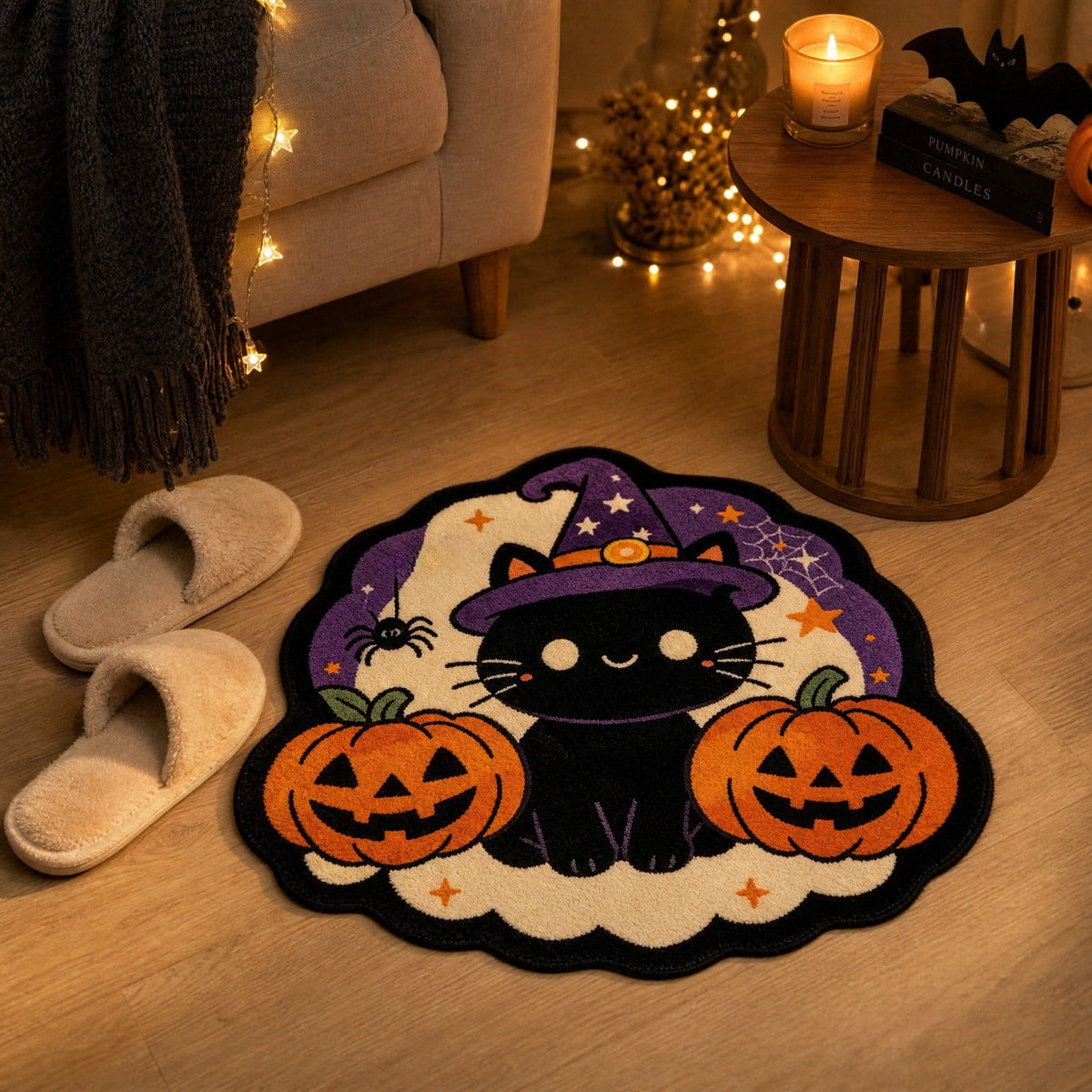 Halloween Door Mat Pumpkin Shaped Non-Absorbent Skidproof Mat 15.75x23.62in Polyester Skidproof & Weather Resistant for Front Door Porch Indoor Outdoor Halloween Door Mat by MPOISVA