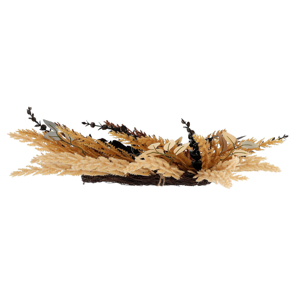 Wheat with Bats Wreath, Yellow and Black, 24", Halloween by Way To Celebrate